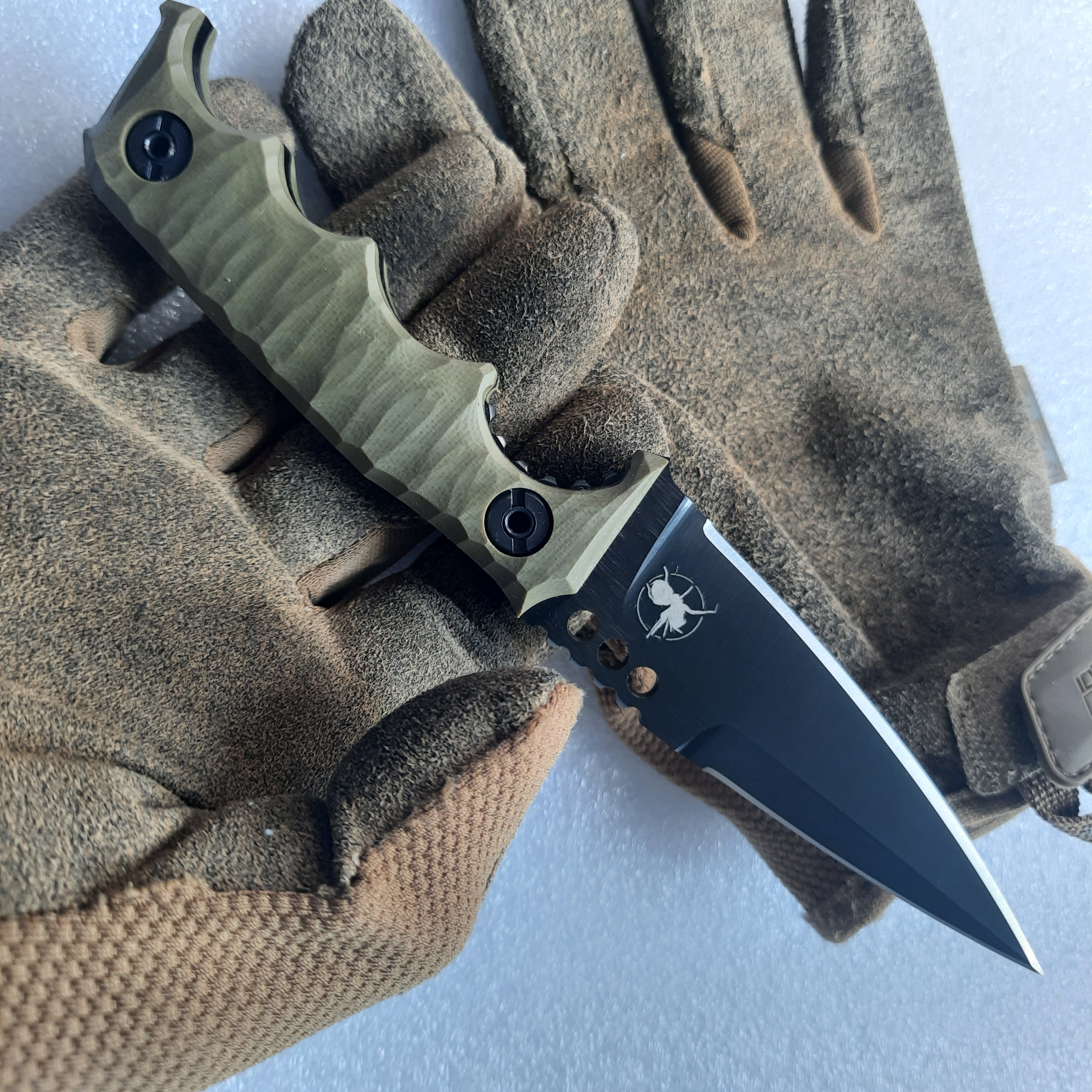 Nóż taktyczny Atrax HAVOC Midnight Bronze Cerokote z czarną rękojeścią G10