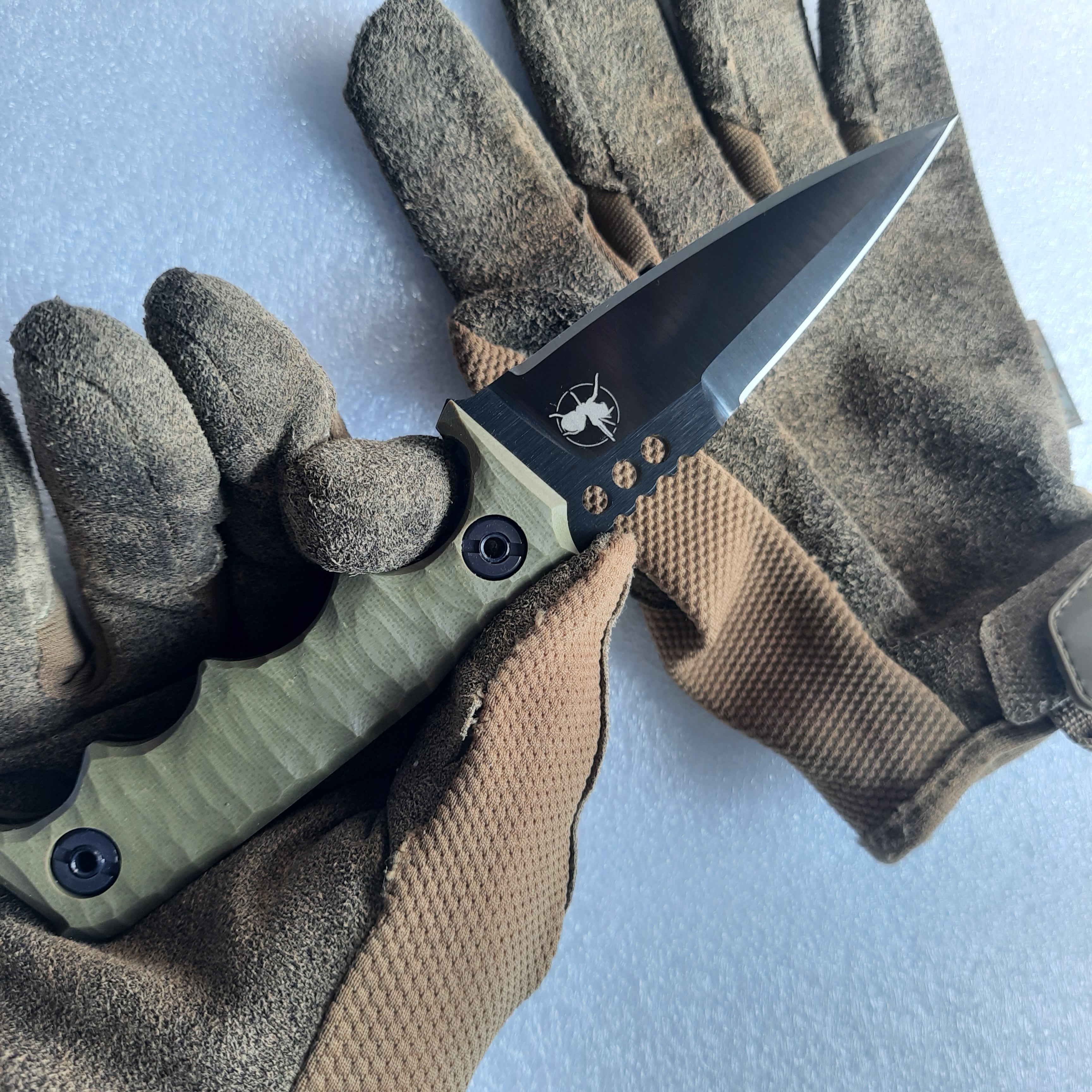 Nóż taktyczny Atrax HAVOC Midnight Bronze Cerokote z czarną rękojeścią G10