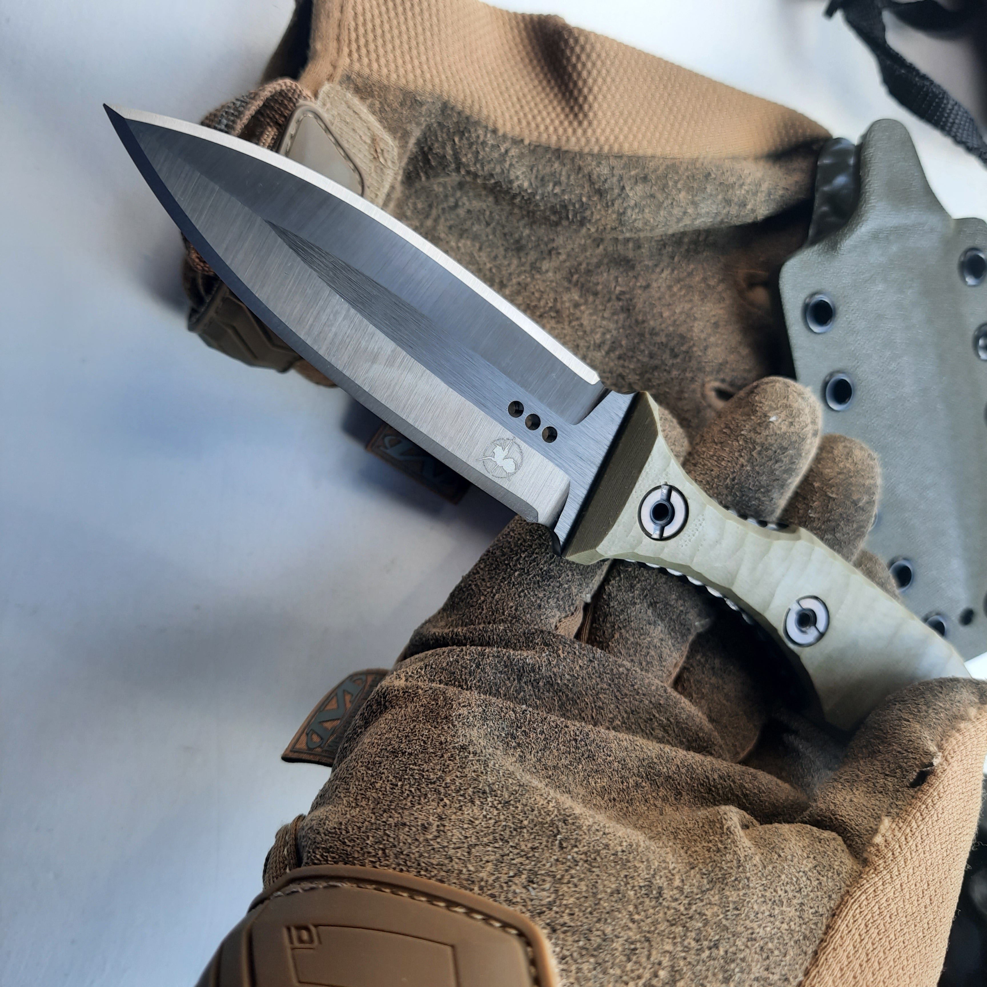 Atrax SCOURGE DAGGER DLC Tungsten Carbide Coating Tactical Knife with OD Green G10 Handle