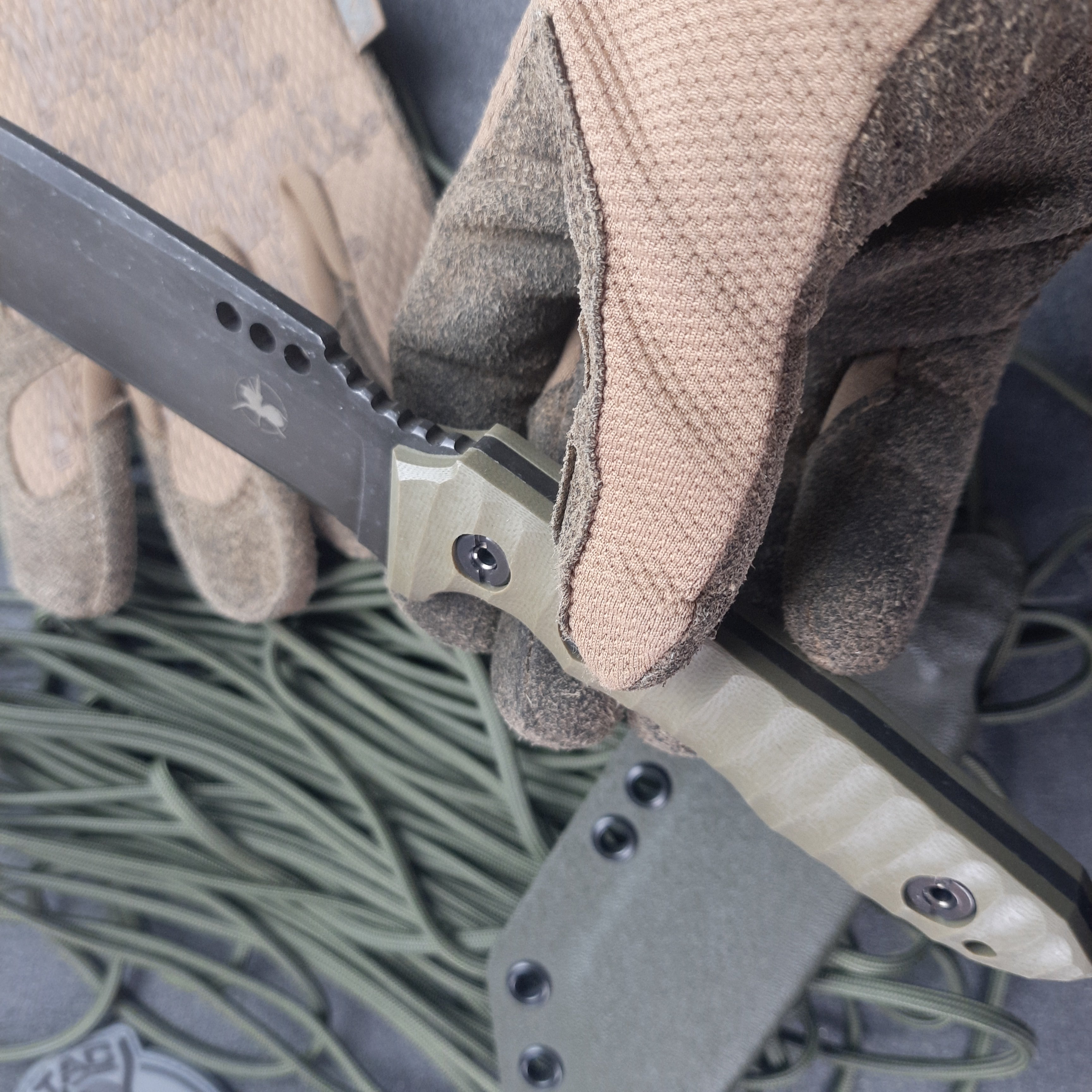 Atrax Venom Tactical & Daycare Knife Stonewashed with OD Green G10 Handle