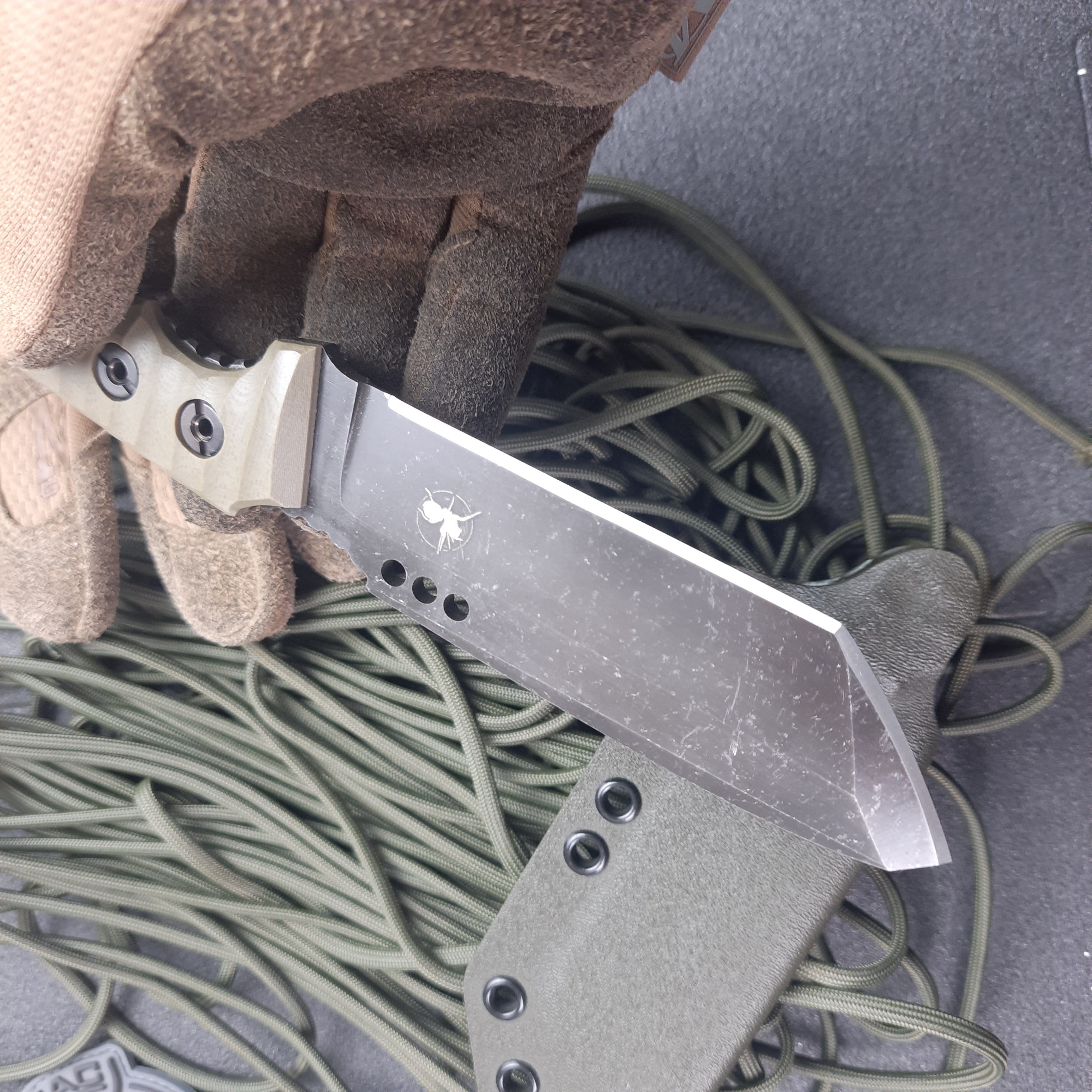 Atrax Venom Tactical & Daycare Knife Stonewashed with OD Green G10 Handle