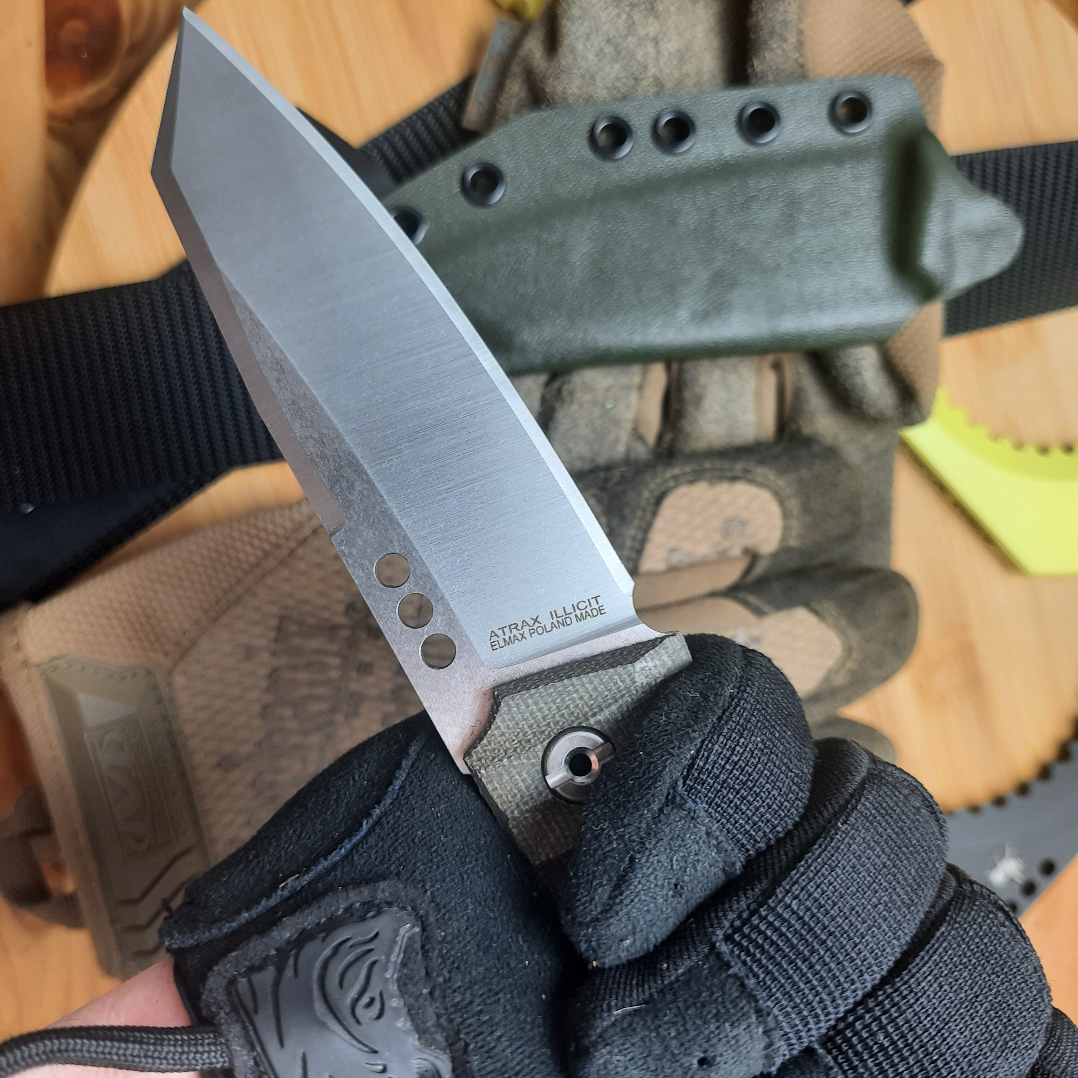 Nóż taktyczny Atrax BOA Stonewashed z brązową rękojeścią G10