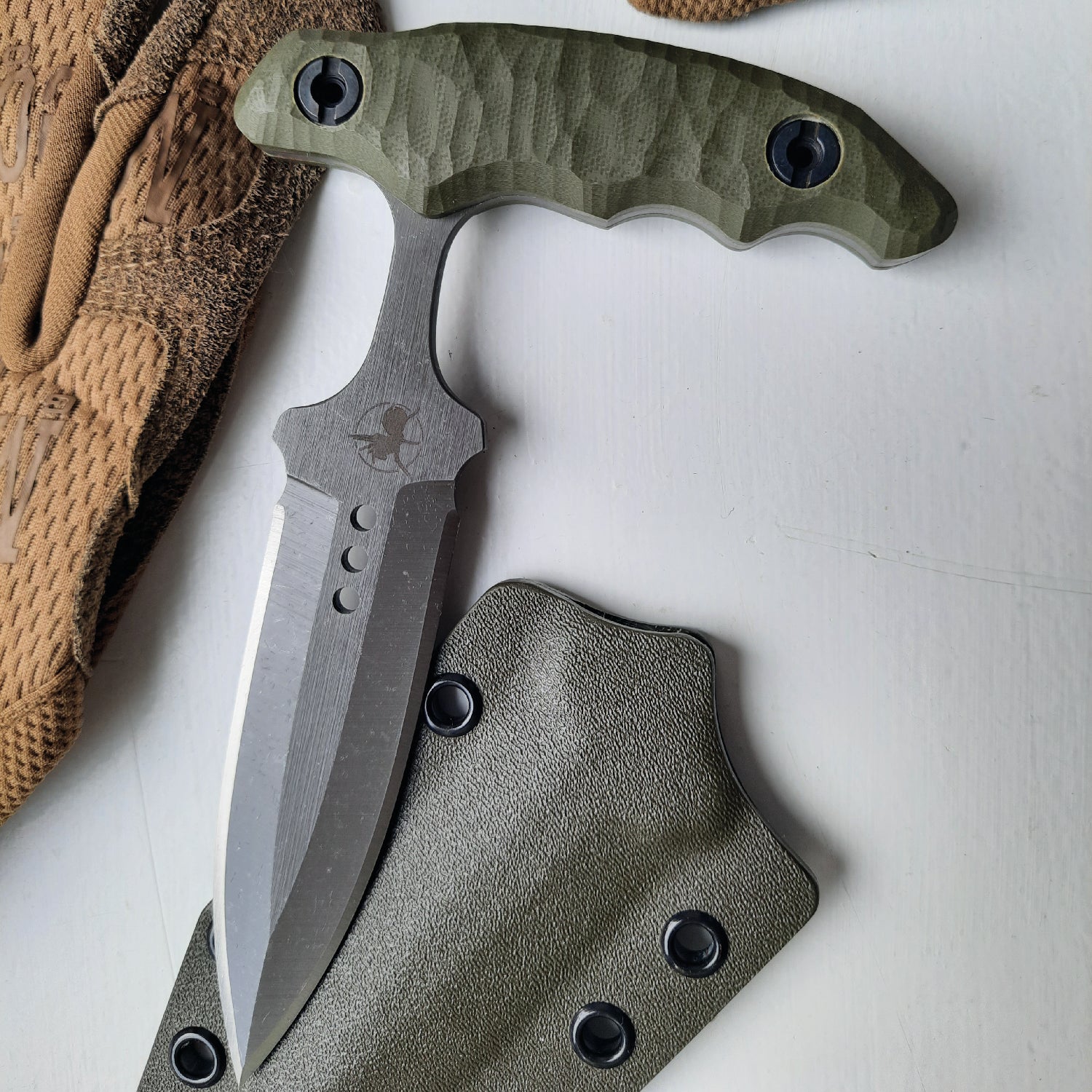Atrax ENKIDU Tactical Push Knife with Olive Handle
