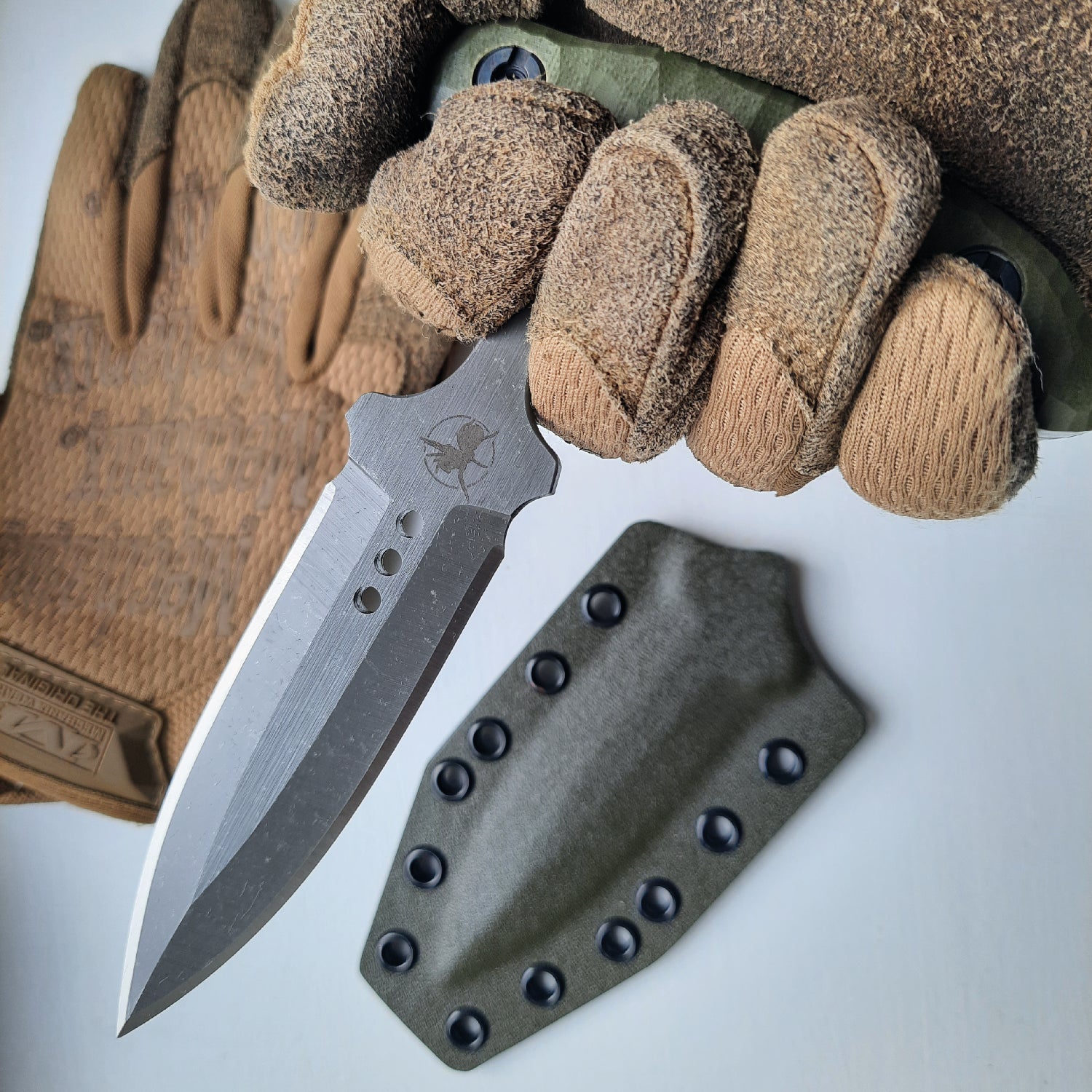 Atrax ENKIDU Tactical Push Knife with Olive Handle