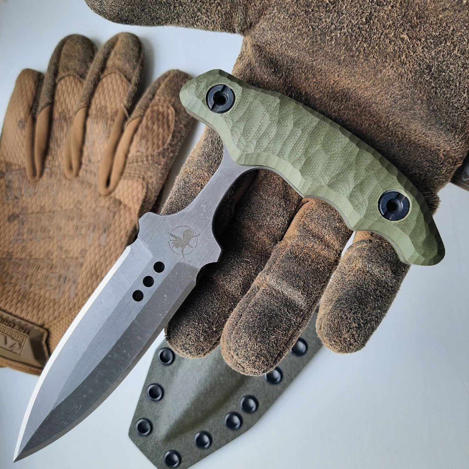 Atrax ENKIDU Tactical Push Knife with Olive Handle