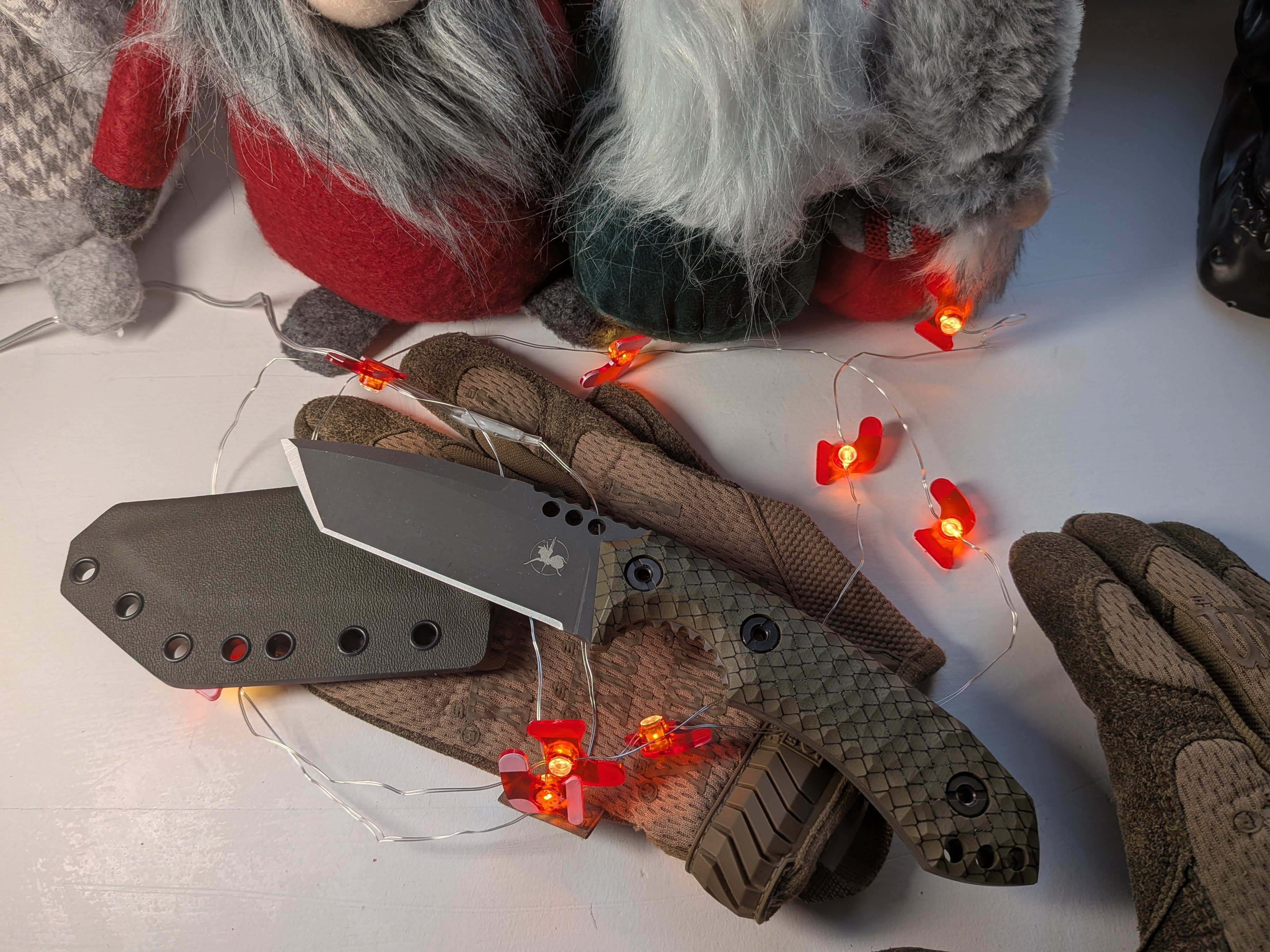 Nóż taktyczny Atrax BOA Stonewashed z brązową rękojeścią G10