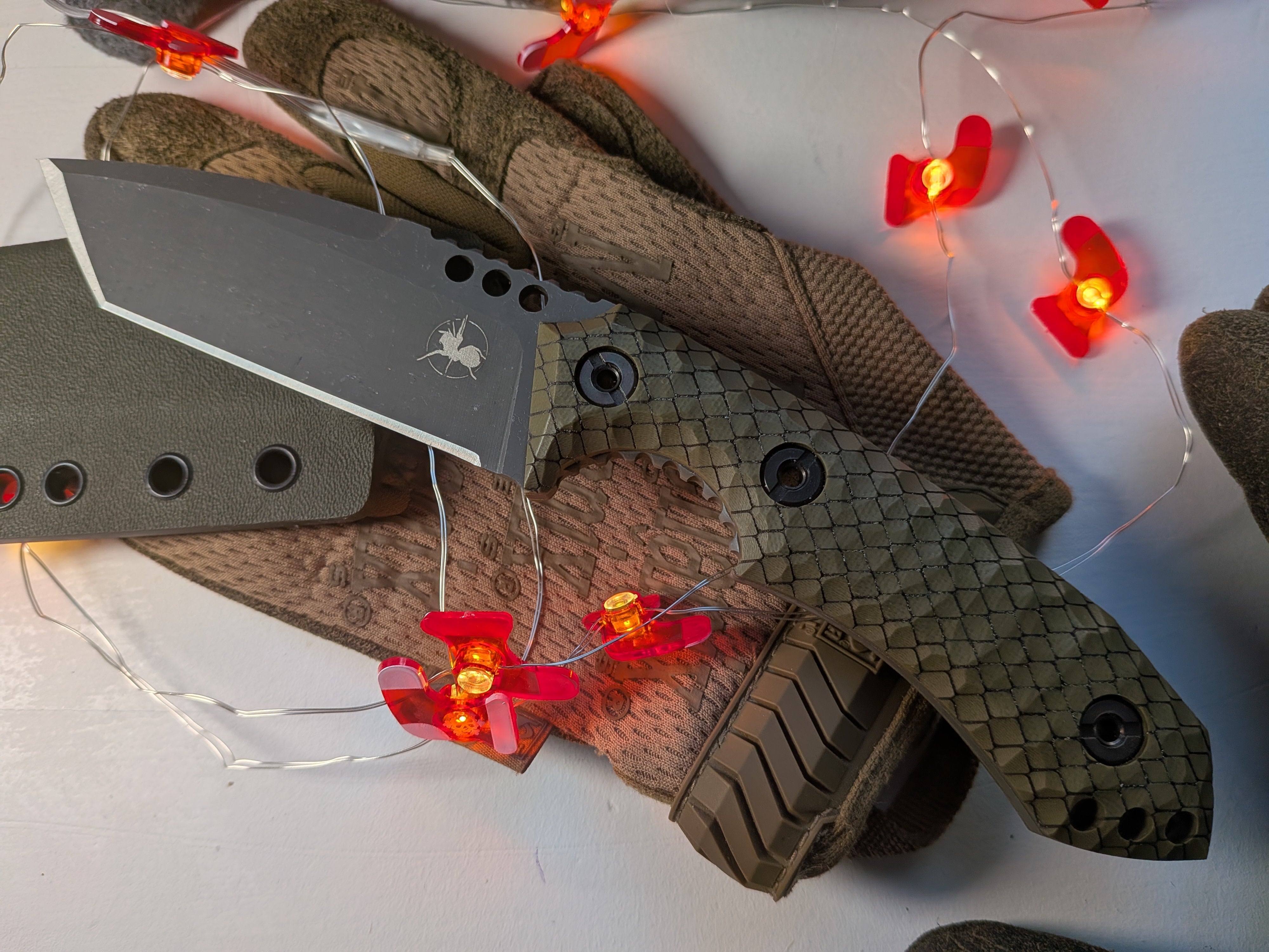 Nóż taktyczny Atrax BOA Stonewashed z brązową rękojeścią G10