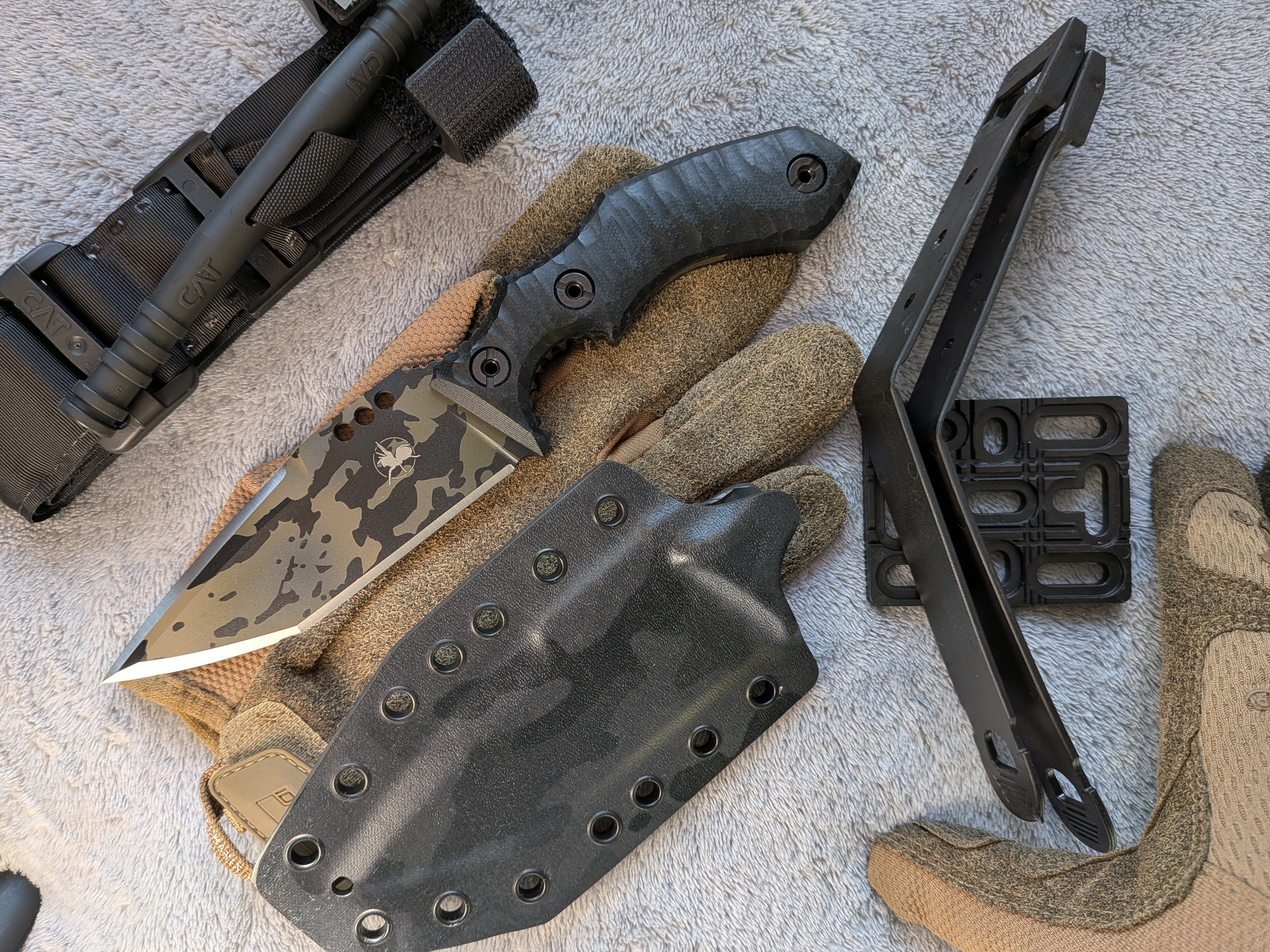 Atrax Rogue Tactical Knife with Black G10 Handle & Multicam black cerakote coating