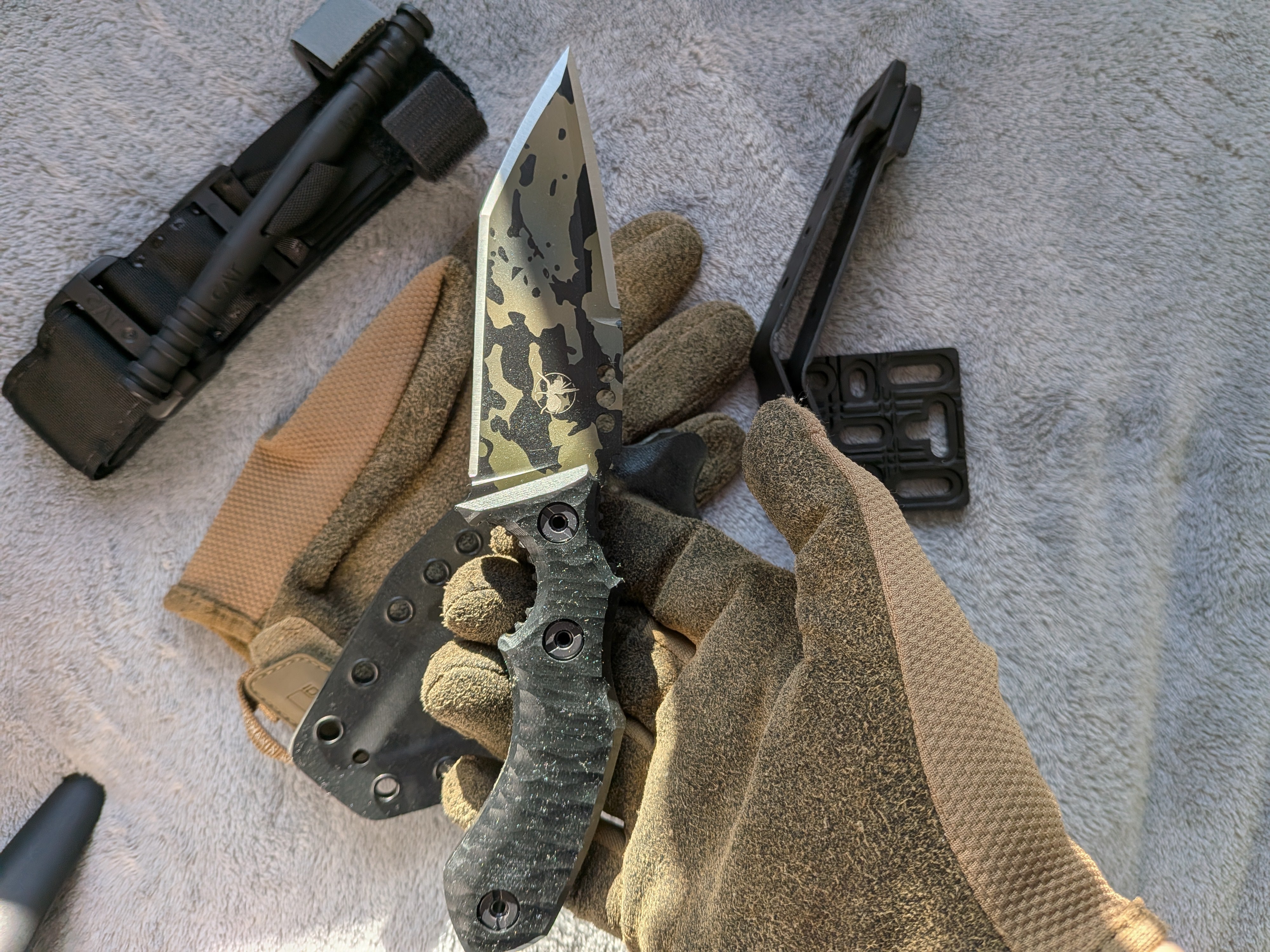 Atrax Rogue Tactical Knife with Black G10 Handle & Multicam black cerakote coating
