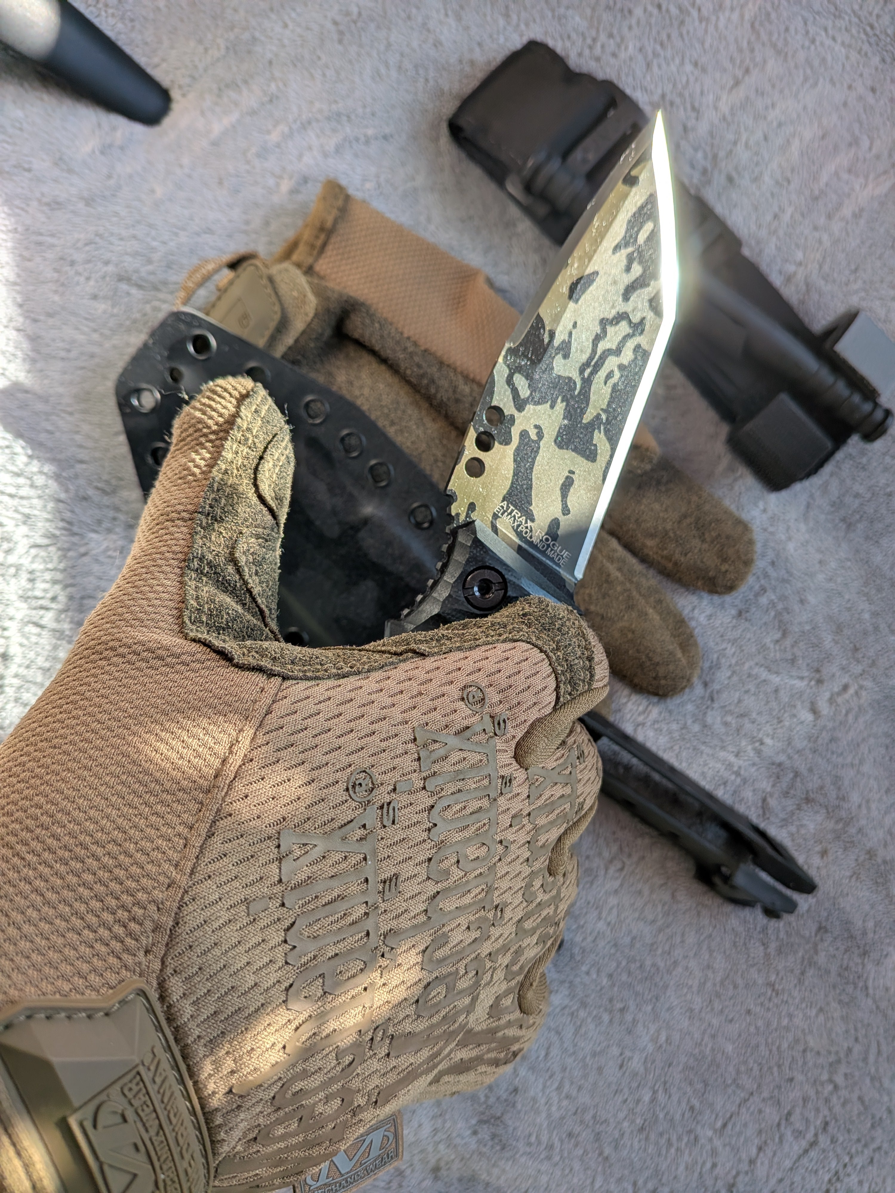 Atrax Rogue Tactical Knife with Black G10 Handle & Multicam black cerakote coating