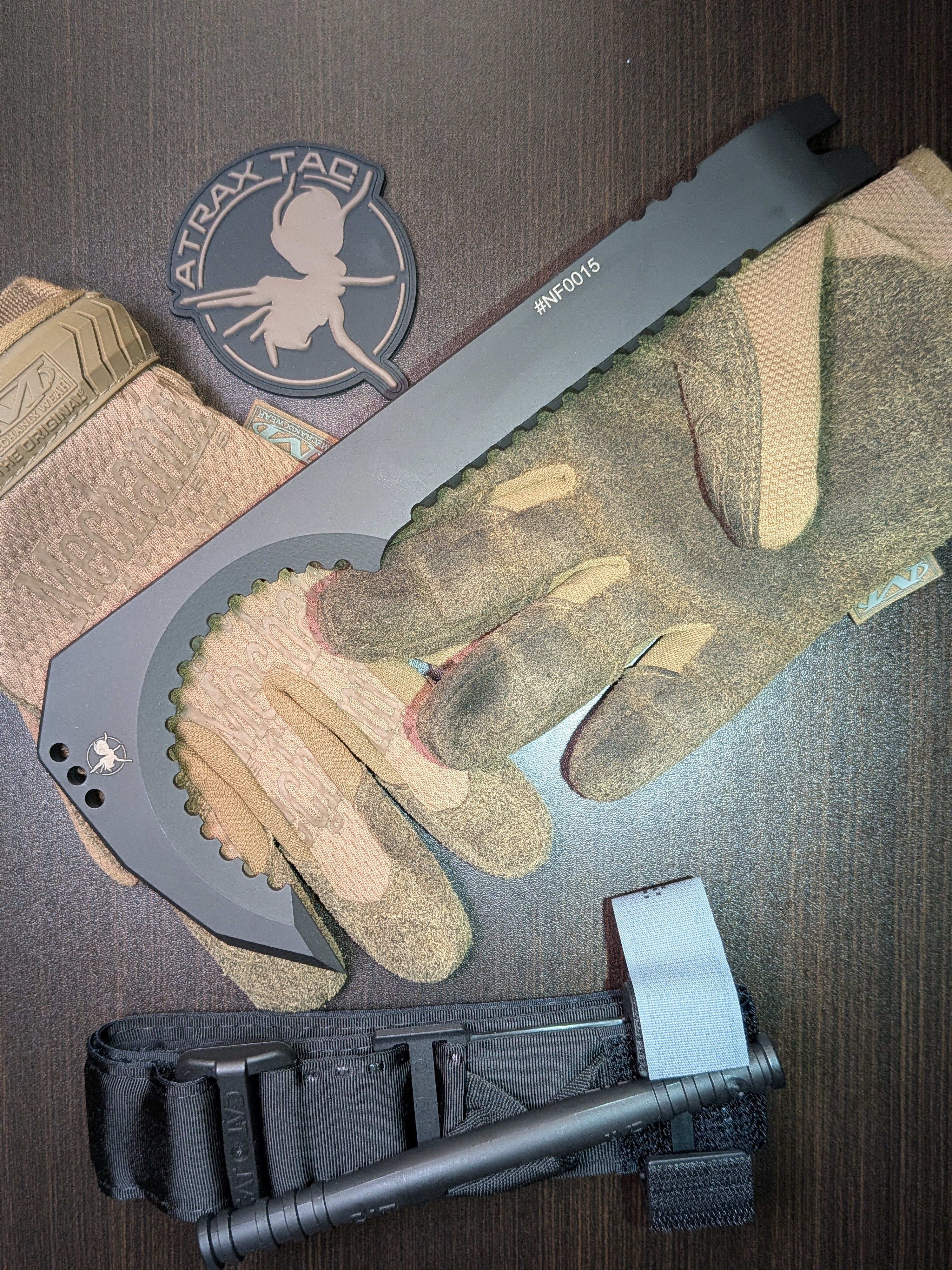 Nóż taktyczny Atrax BOA Stonewashed z brązową rękojeścią G10