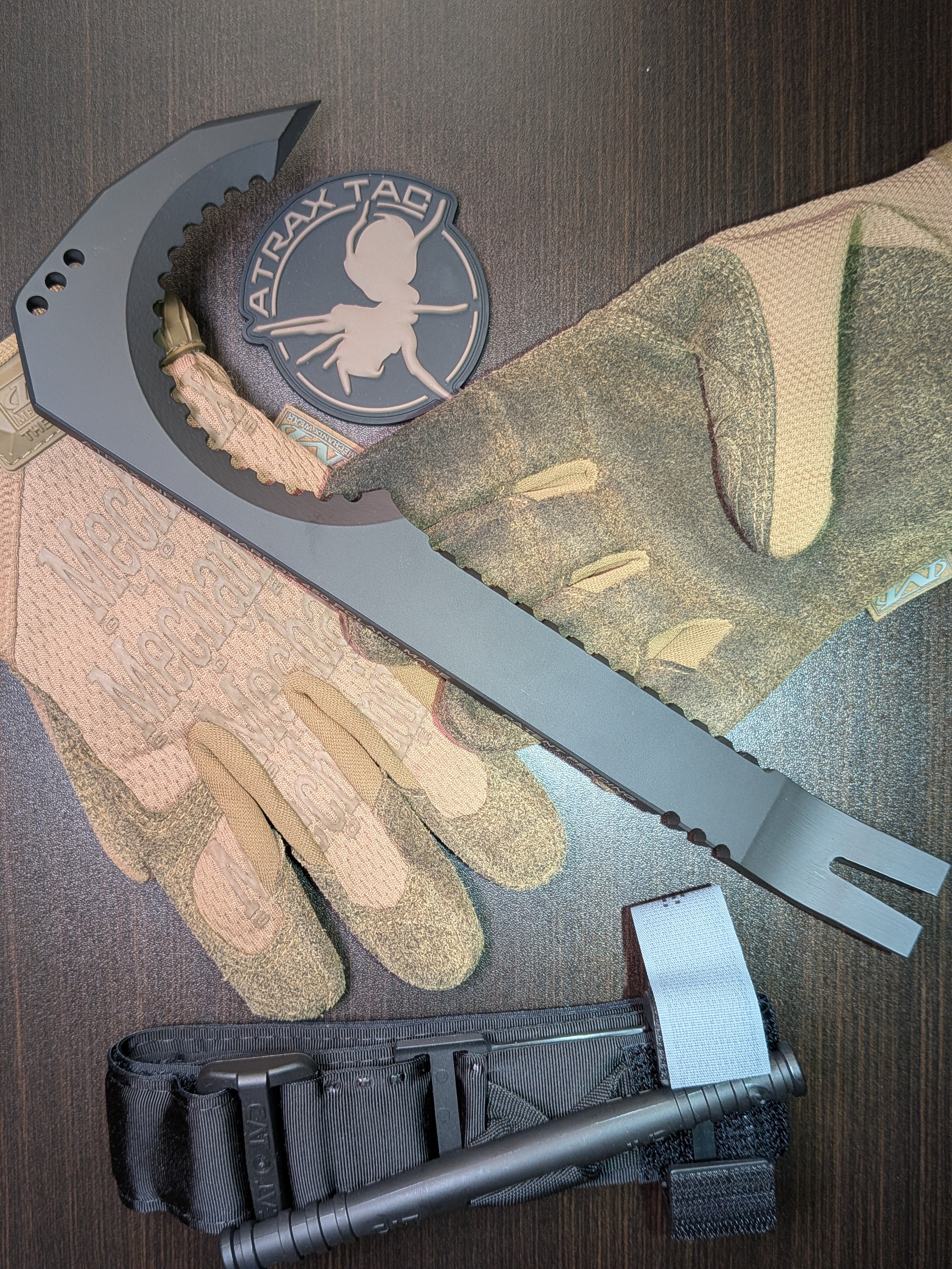 Nóż taktyczny Atrax BOA Stonewashed z brązową rękojeścią G10