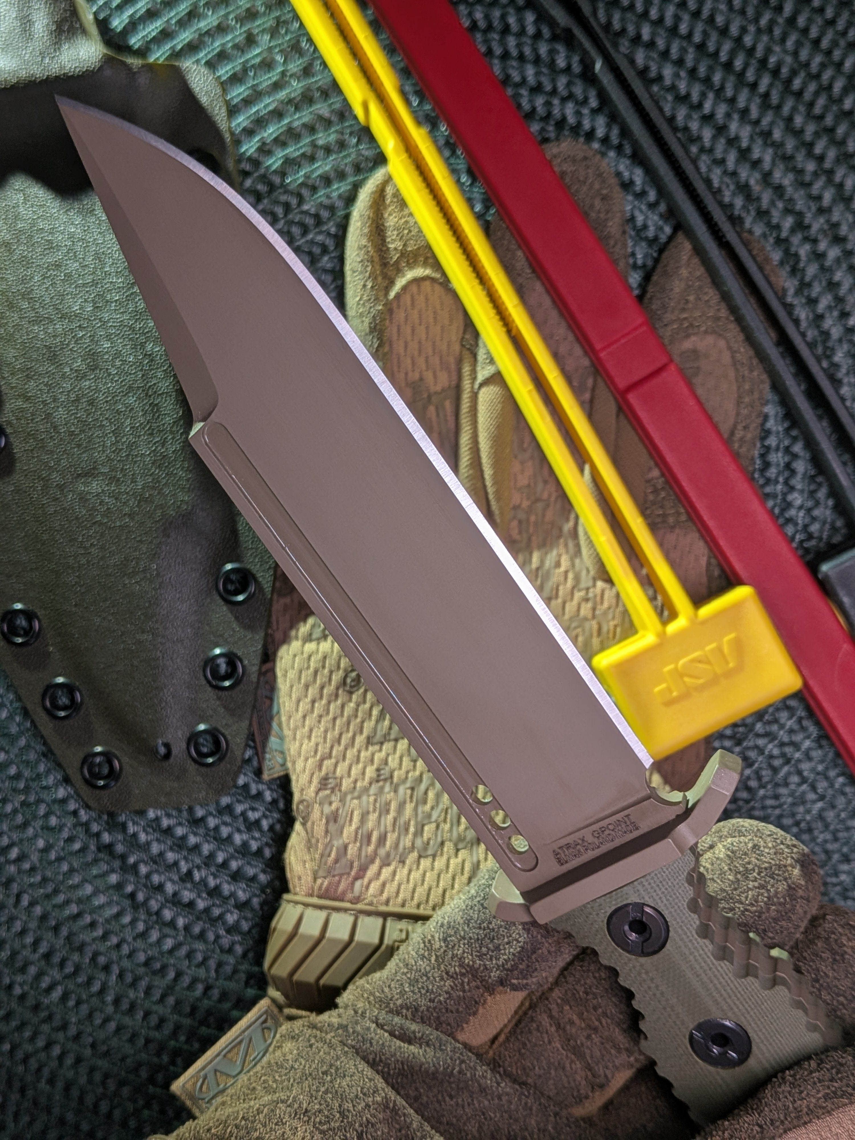 Atrax GPOINT Tactical Knife with Olive G10 HANDLE & Magpul Cerakote finish