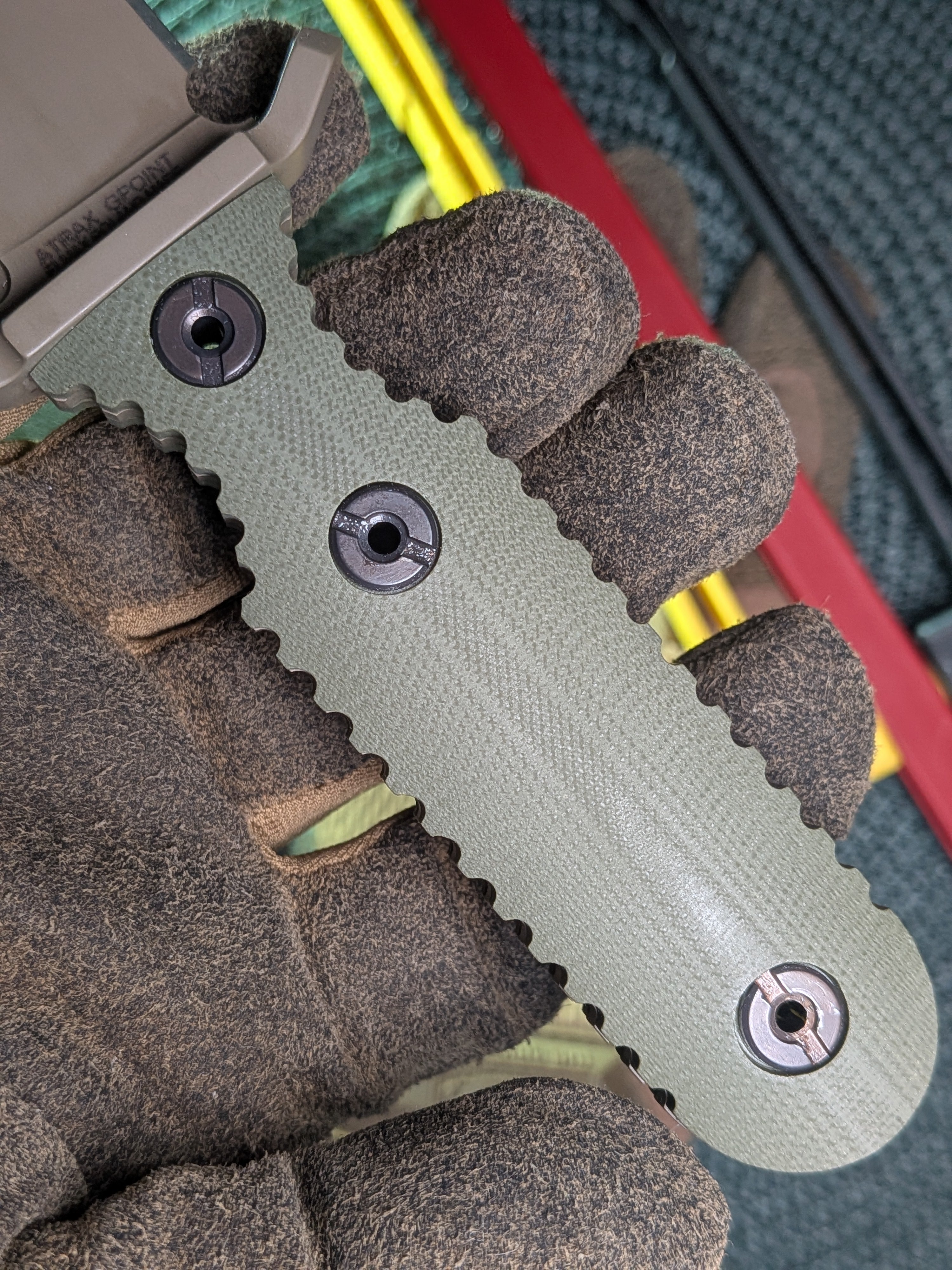 Atrax GPOINT Tactical Knife with Olive G10 HANDLE & Magpul Cerakote finish