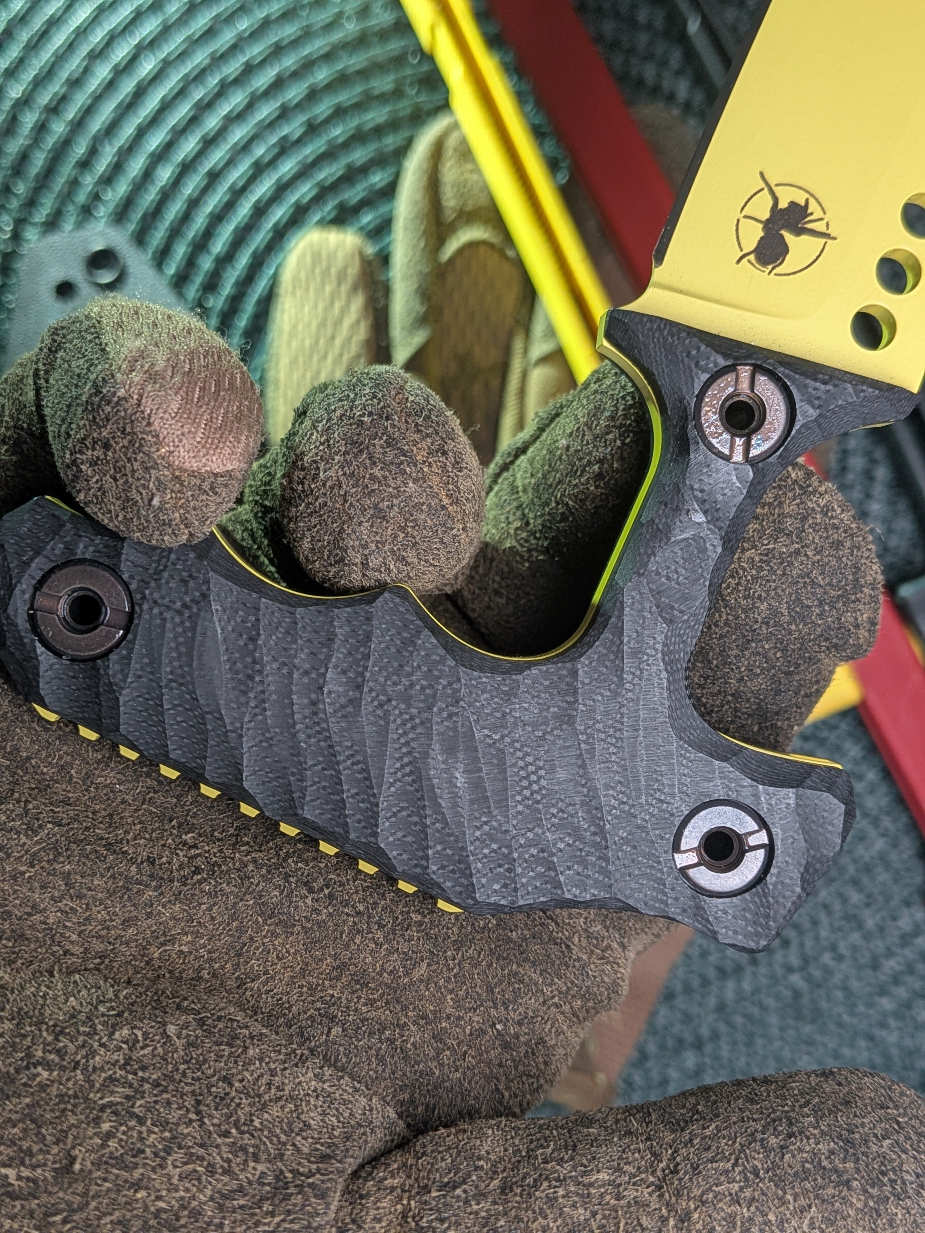 Atrax MORBIUS Tactical Push Knife with Black Handle & Lemon Zest Cerakote