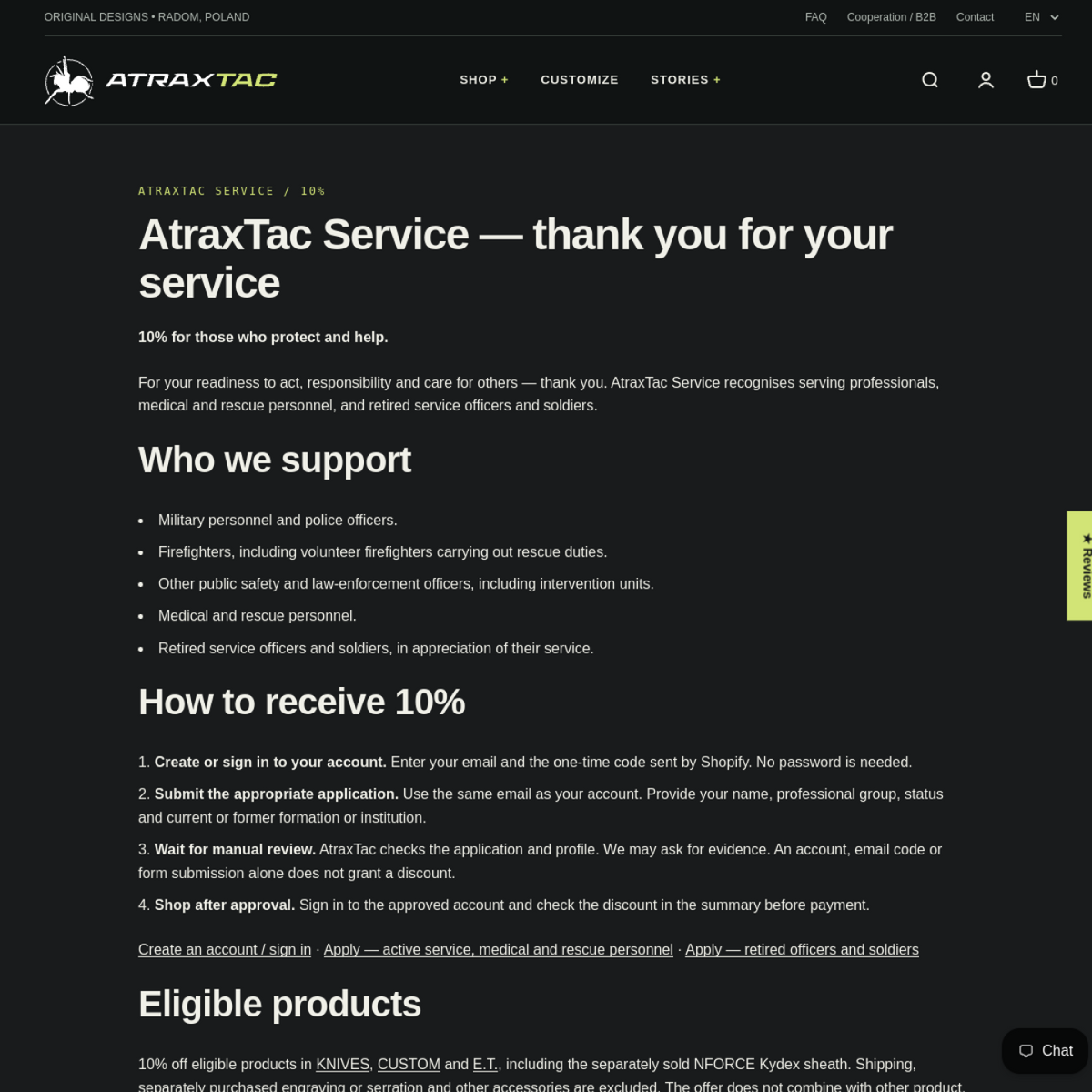 AtraxTac Service — 10% discount programme