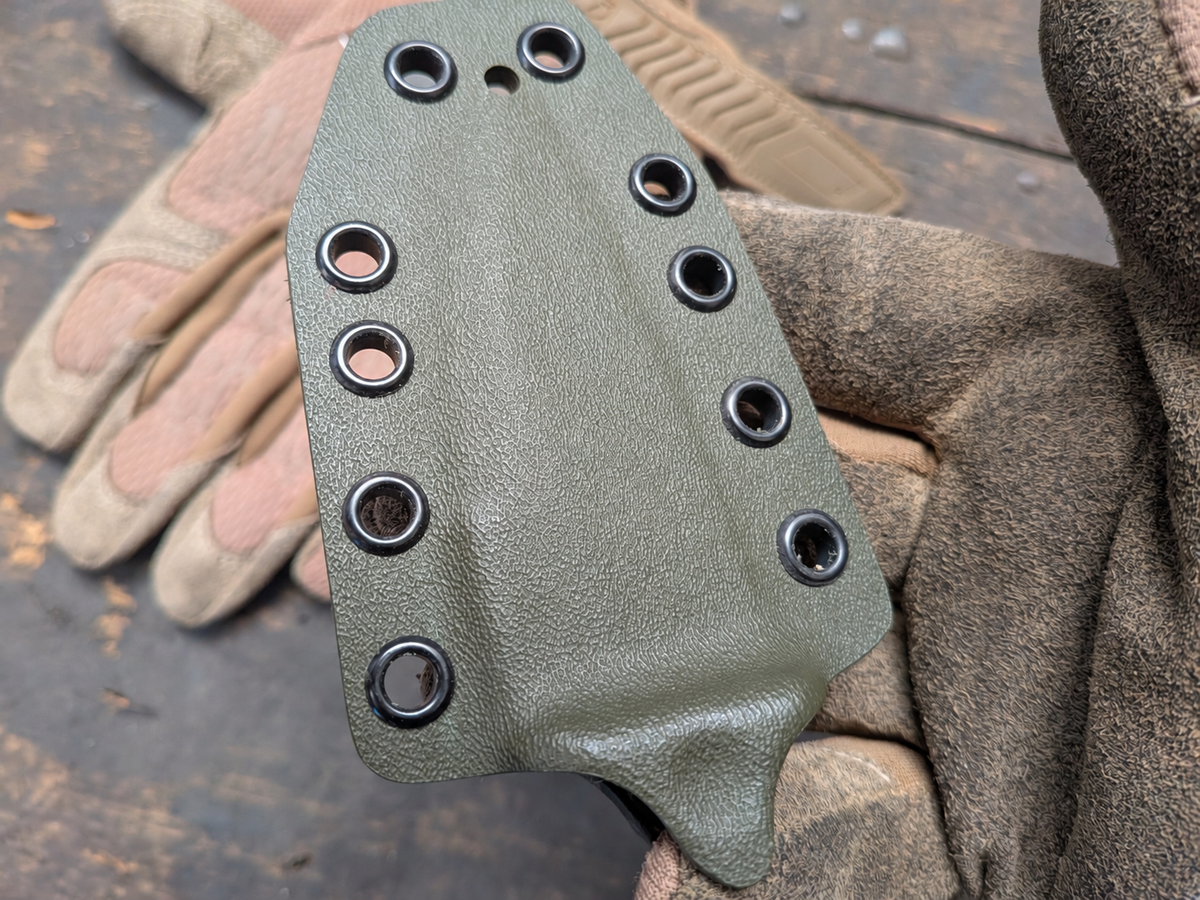 Atrax MORBIUS Tactical Push Knife with Green Canvas Micarta Handle & Stonewashed steel finish