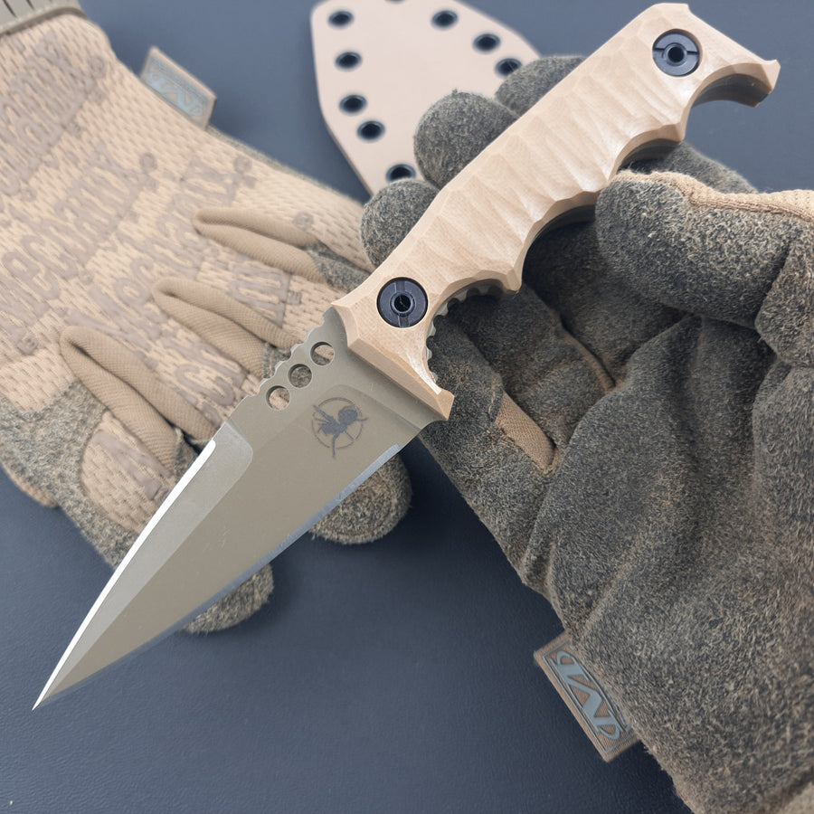 Nóż taktyczny Atrax HAVOC Magpul FDE Cerokote z brązową rękojeścią G10