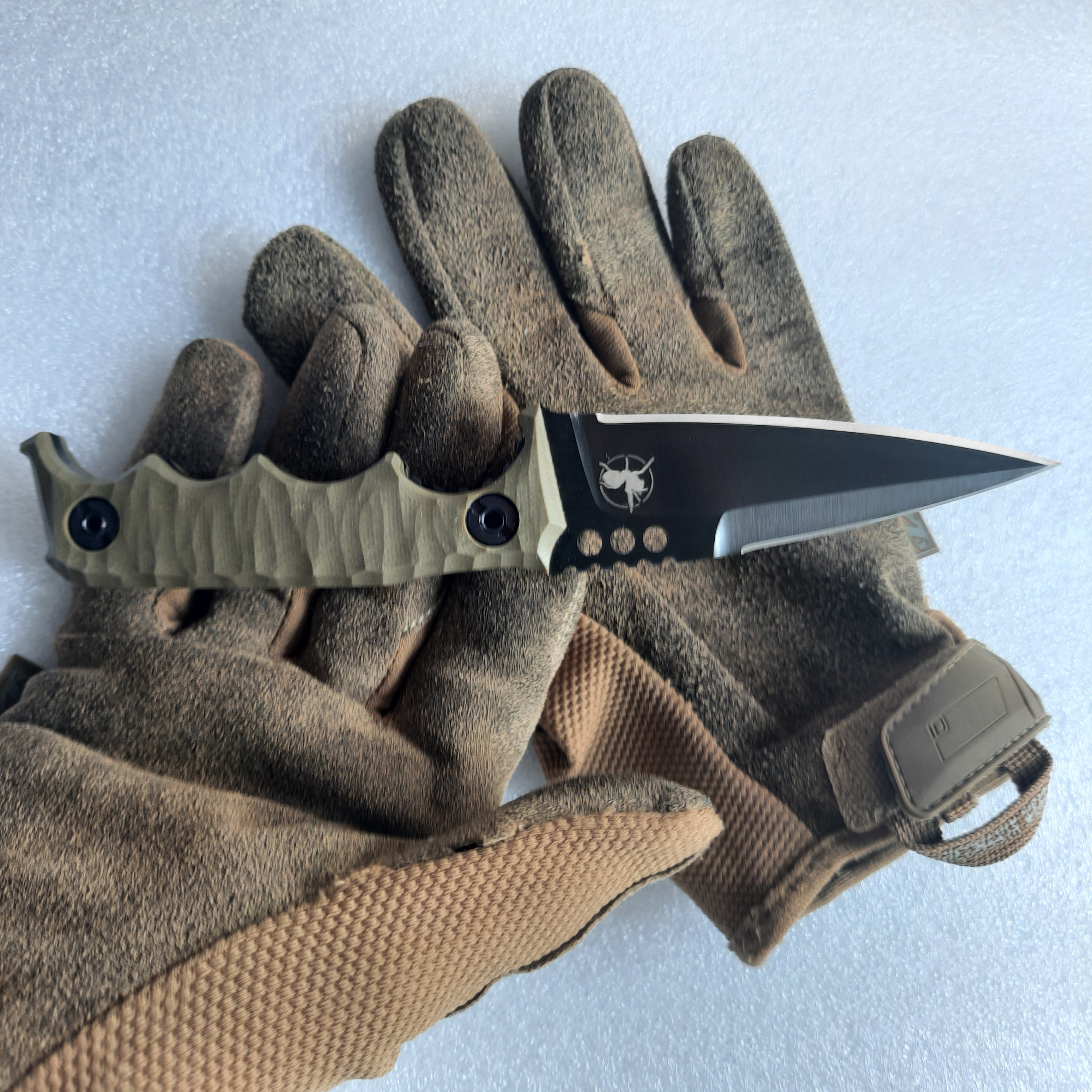 Nóż taktyczny Atrax HAVOC Midnight Bronze Cerokote z czarną rękojeścią G10