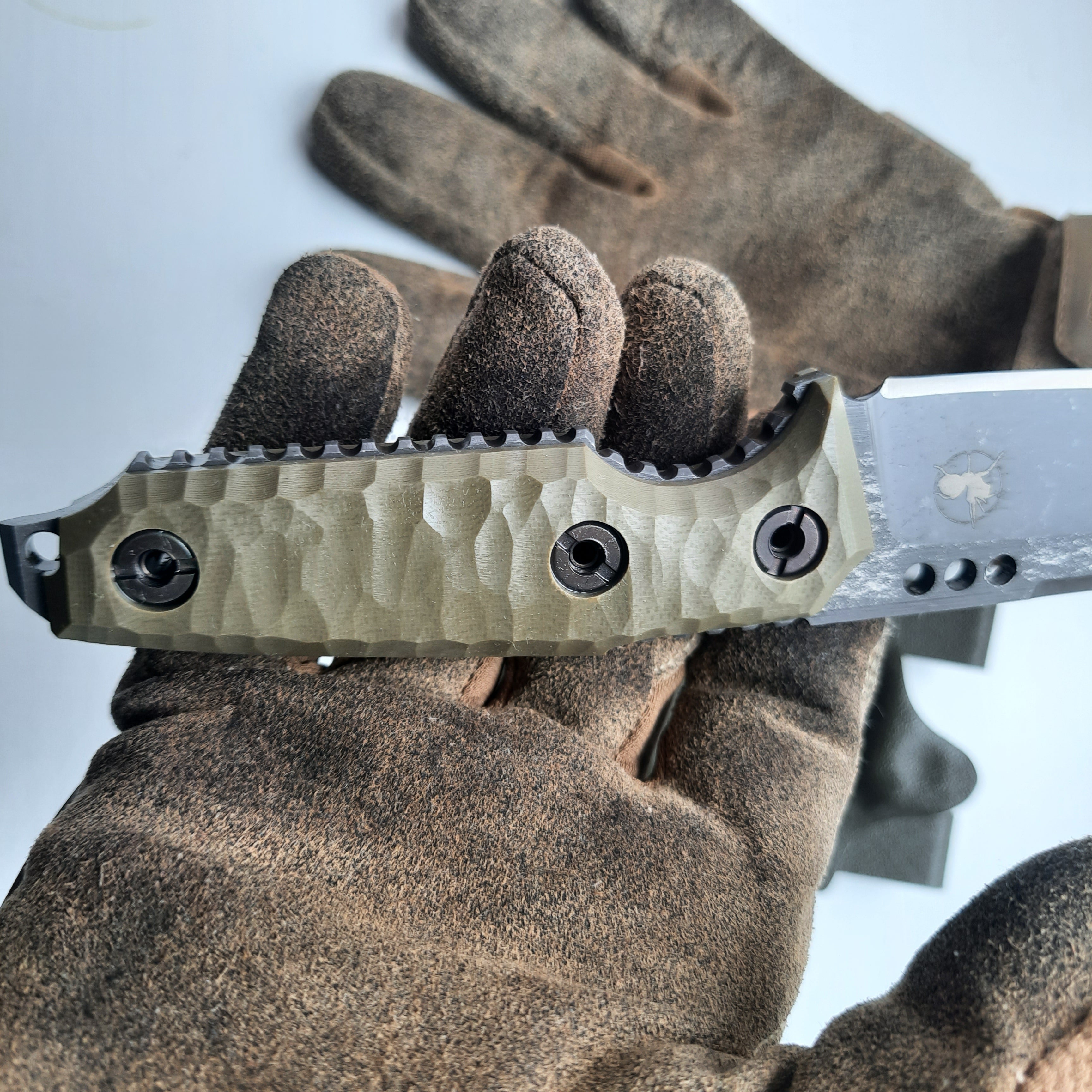 Atrax ILLICIT Tactical Knife Stonewashed with OD Green Handle