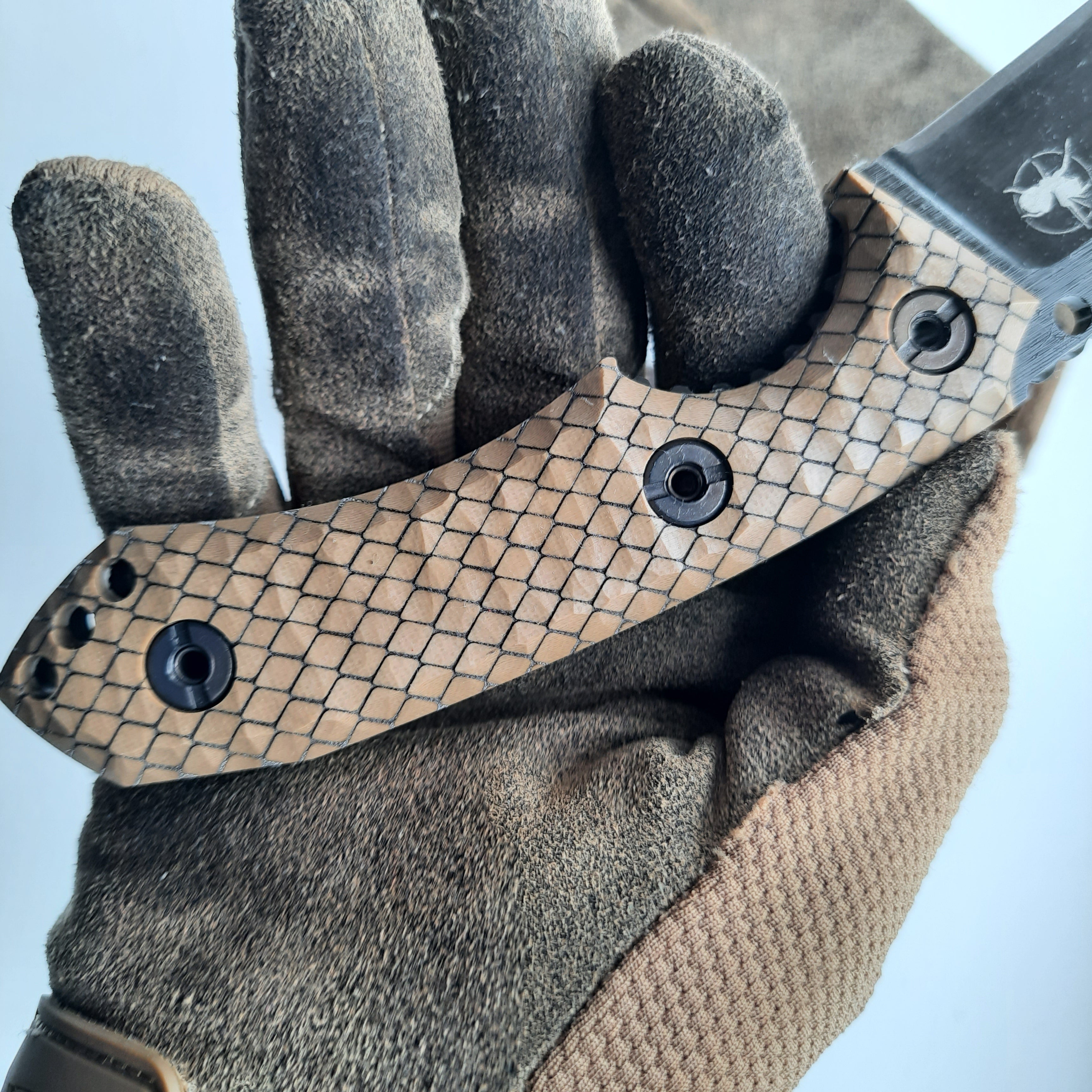 Atrax BOA Tactical Knife Stonewashed with Brown G10 Handle