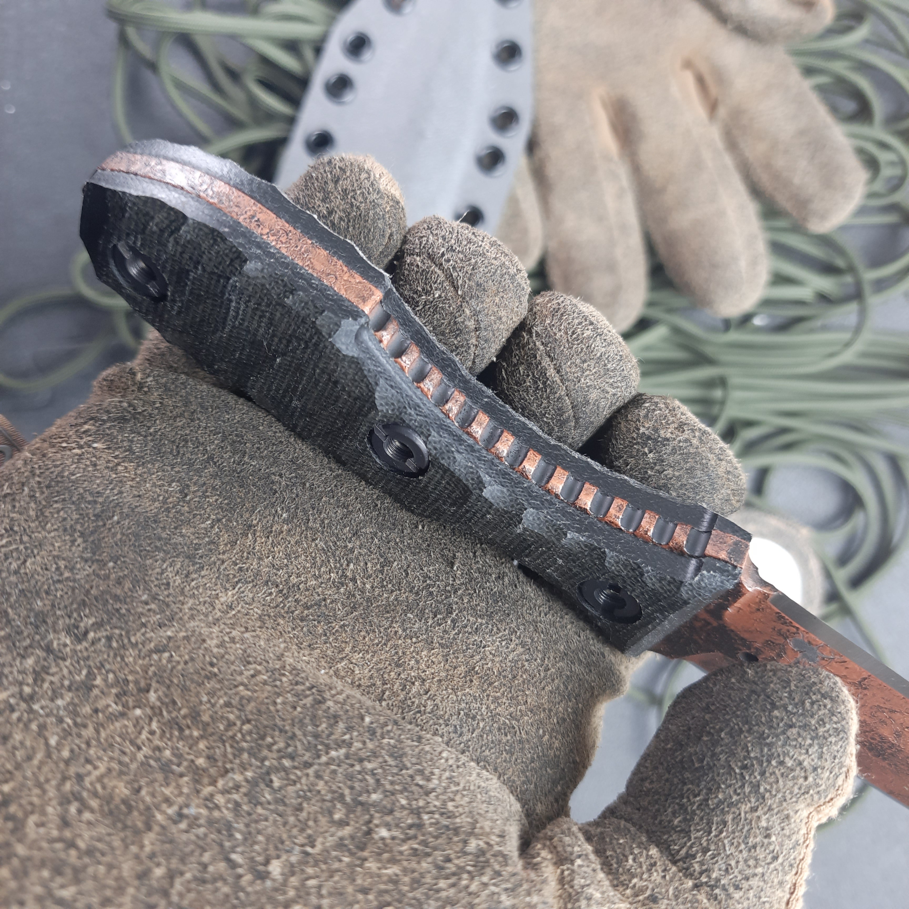 Atrax SCOURGE DAGGER Old Cooper Cerakote Tactical Knife with Black Canvas Micarta Handle