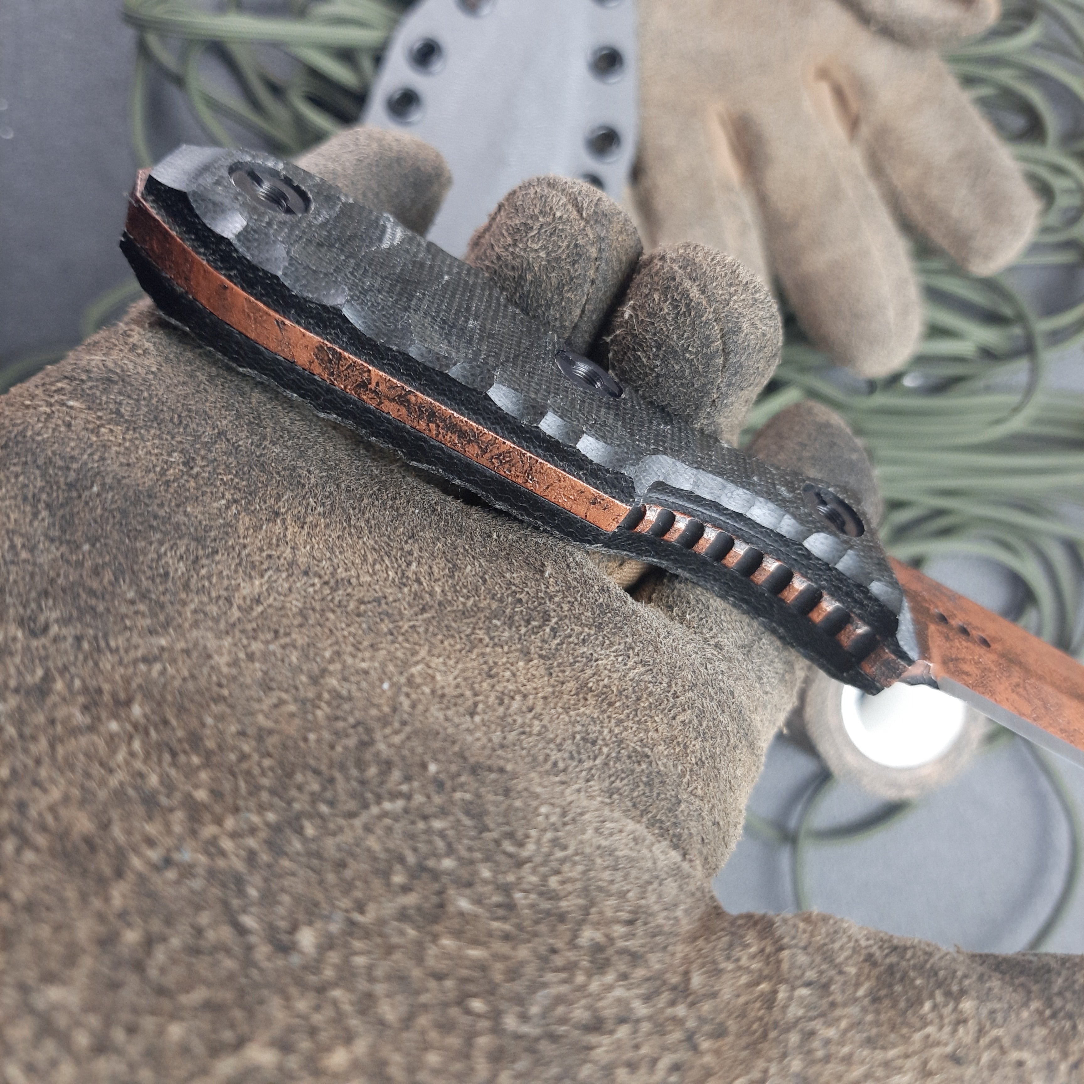 Atrax SCOURGE DAGGER Old Cooper Cerakote Tactical Knife with Black Canvas Micarta Handle