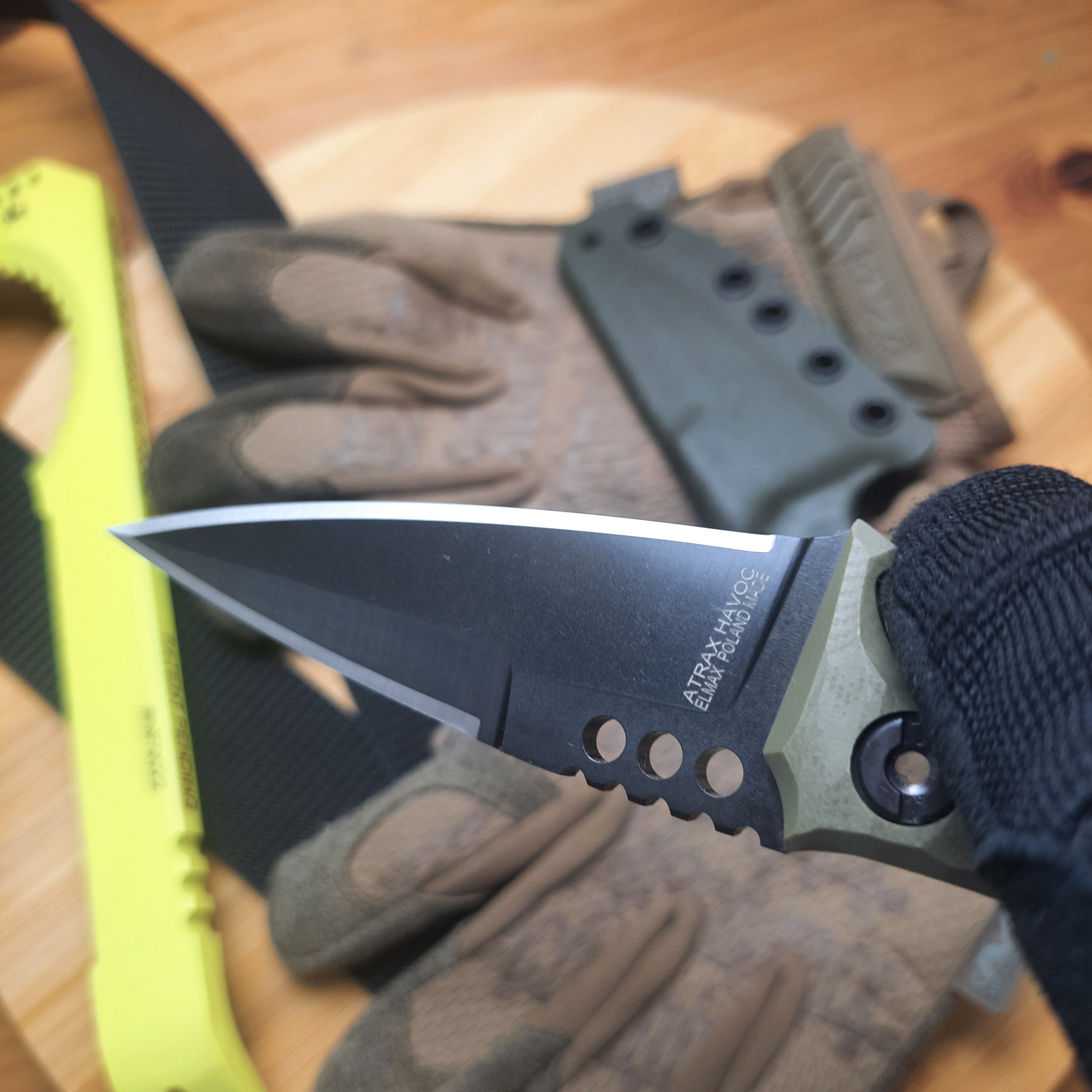 Nóż taktyczny Atrax HAVOC Midnight Bronze Cerokote z czarną rękojeścią G10
