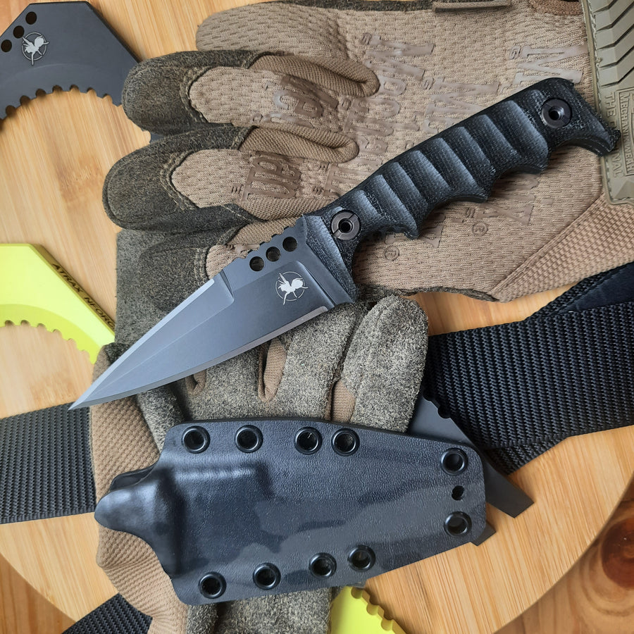 Nóż taktyczny Atrax HAVOC Midnight Bronze Cerokote z czarną rękojeścią G10
