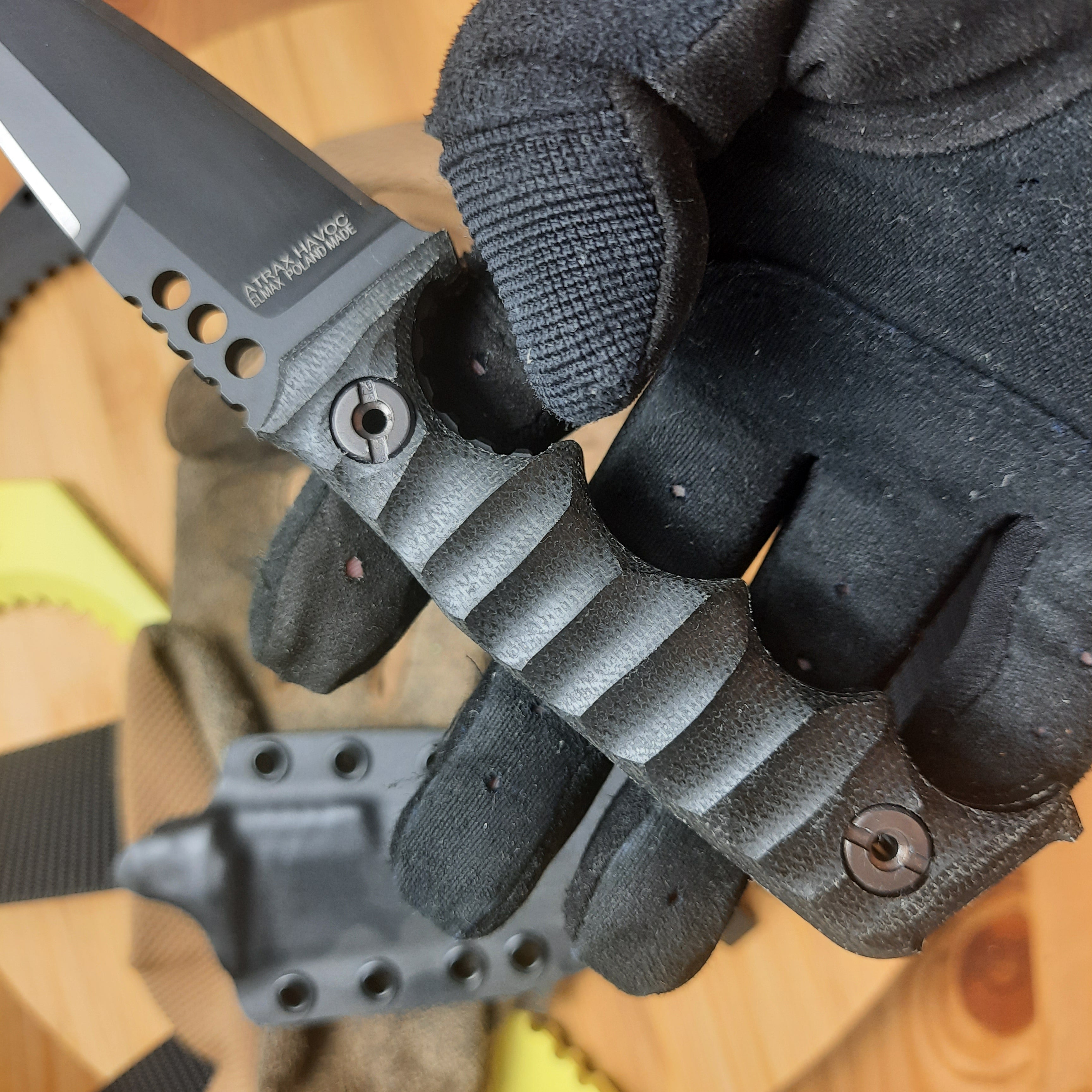 Atrax HAVOC Armor Black Cerakote Tactical Knife with Black Canvas Micarta handle