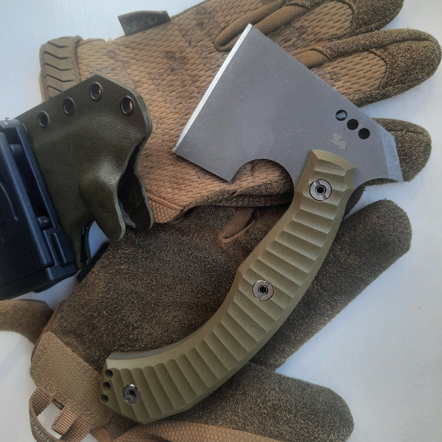 Siekiera taktyczna Atrax HAWK z uchwytem Stonewashed i OD Green G10