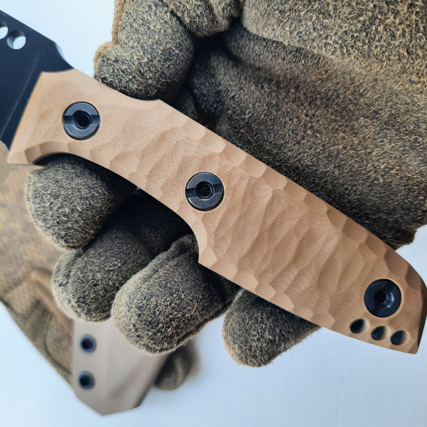 Atrax NOXIOUS Tactical Knife with Brown Handle & LR BLACK Cerakote