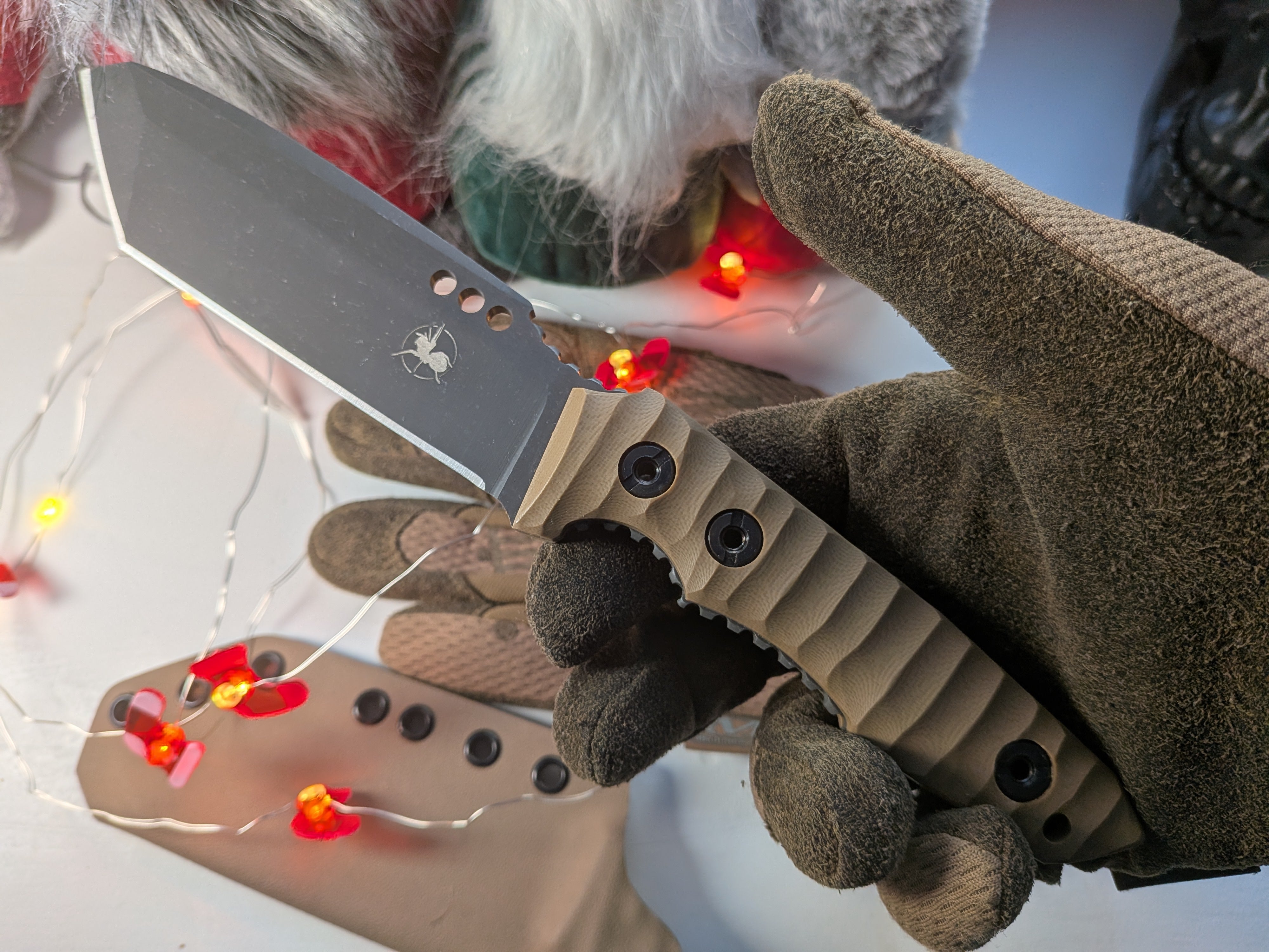 Nóż taktyczny i pielęgnacyjny Atrax Venom Stonewashed z uchwytem Green Micarta