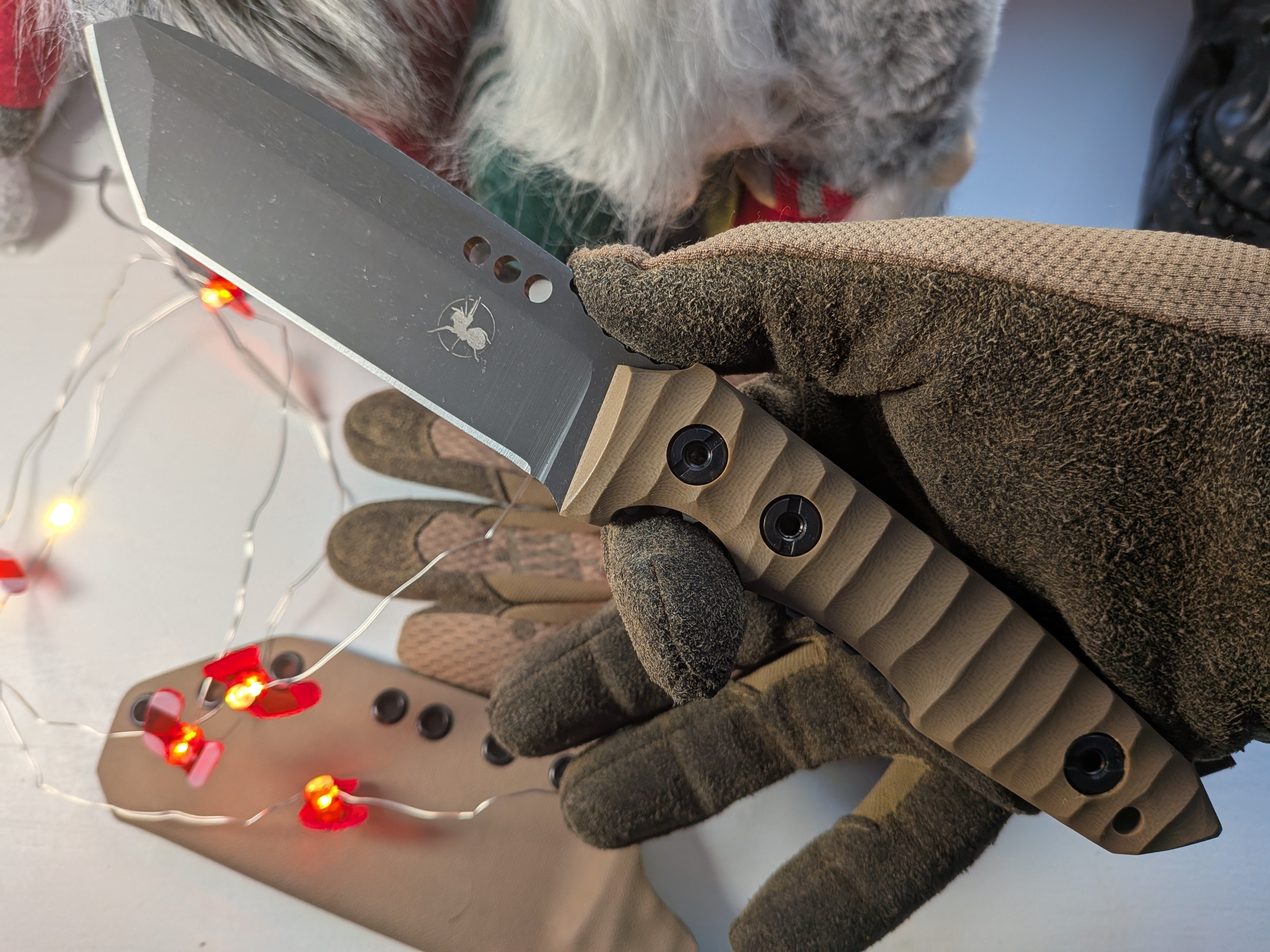 Nóż taktyczny i pielęgnacyjny Atrax Venom Stonewashed z uchwytem Green Micarta