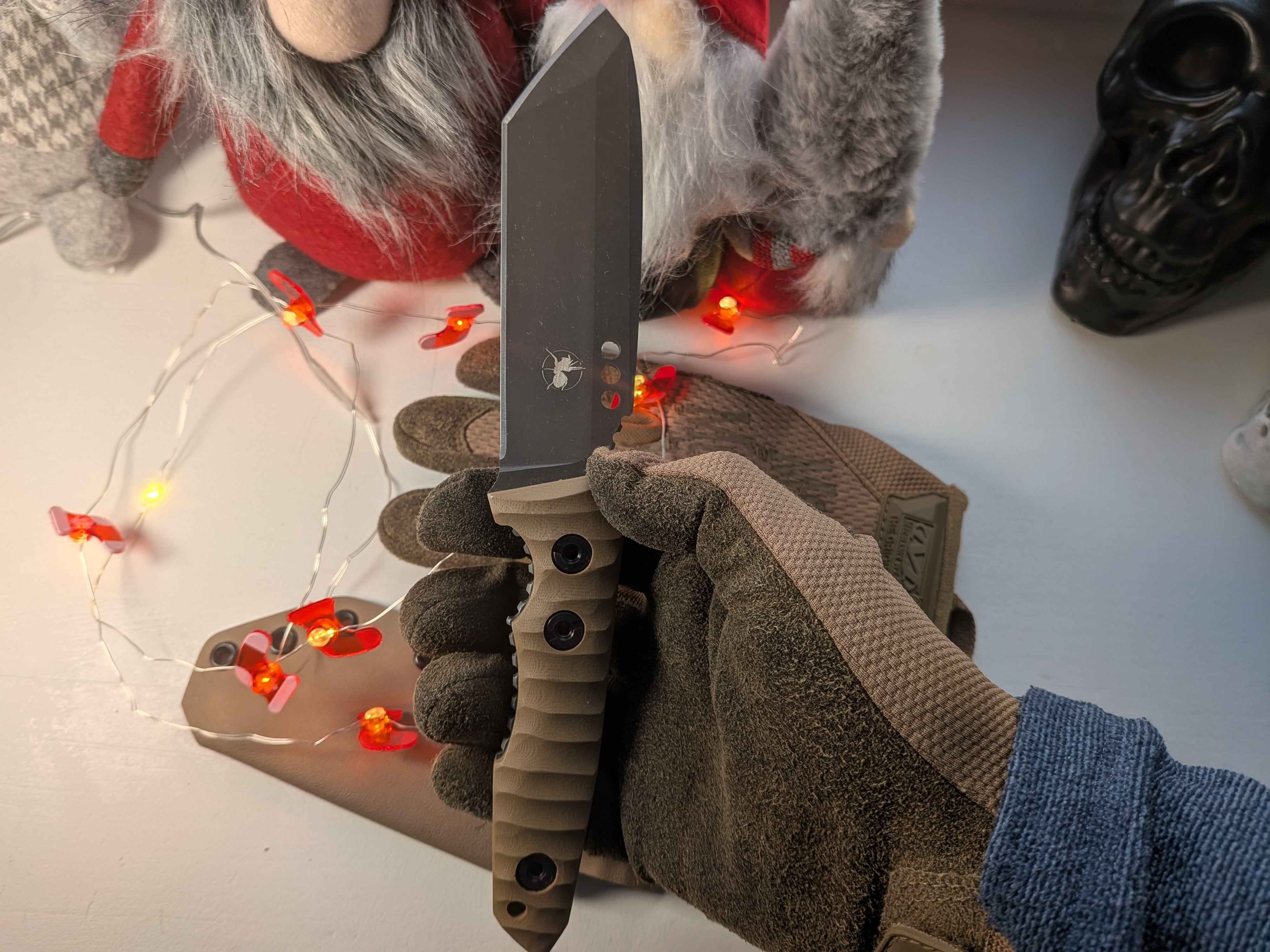 Nóż taktyczny i pielęgnacyjny Atrax Venom Stonewashed z uchwytem Green Micarta