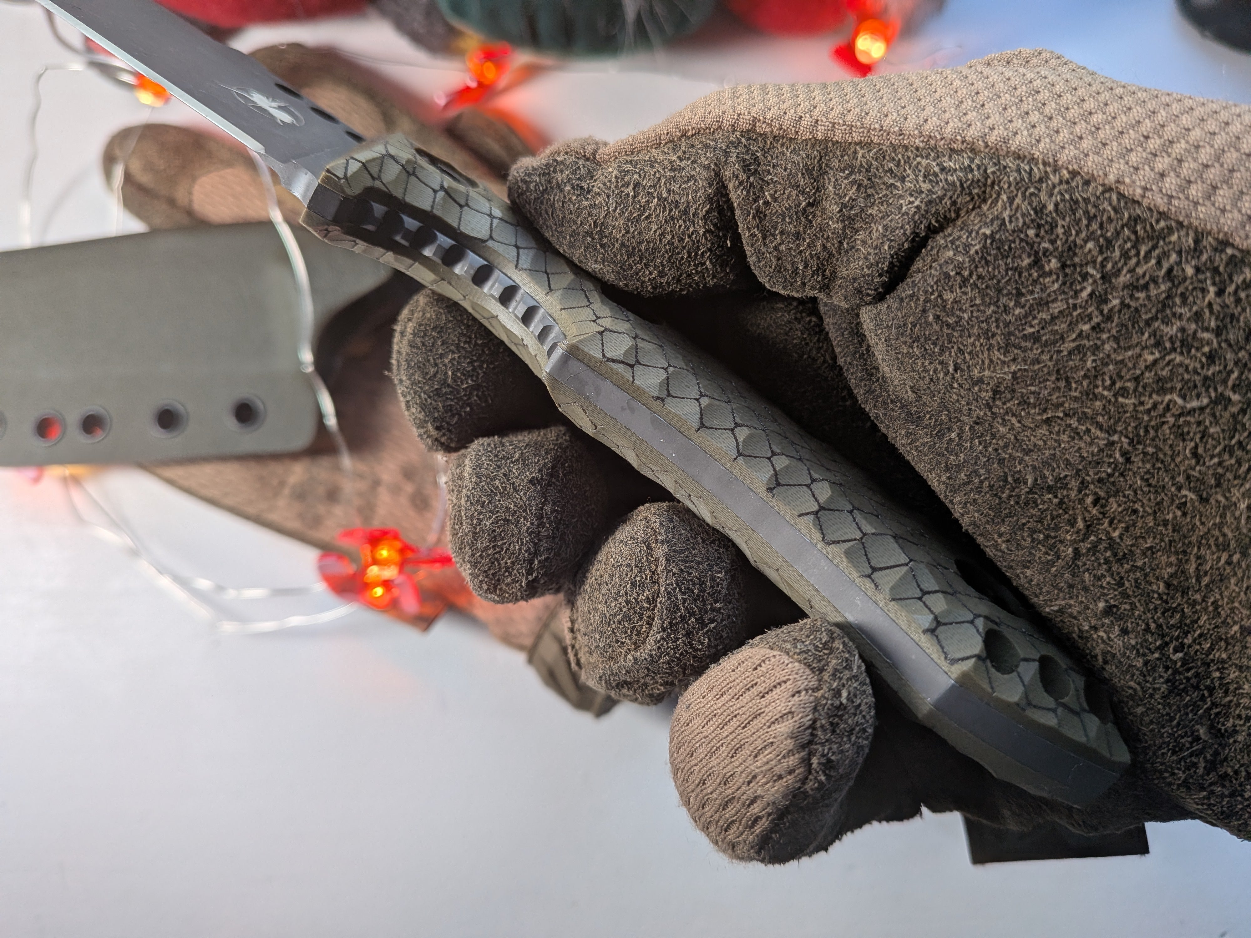 Nóż taktyczny Atrax BOA Stonewashed z brązową rękojeścią G10