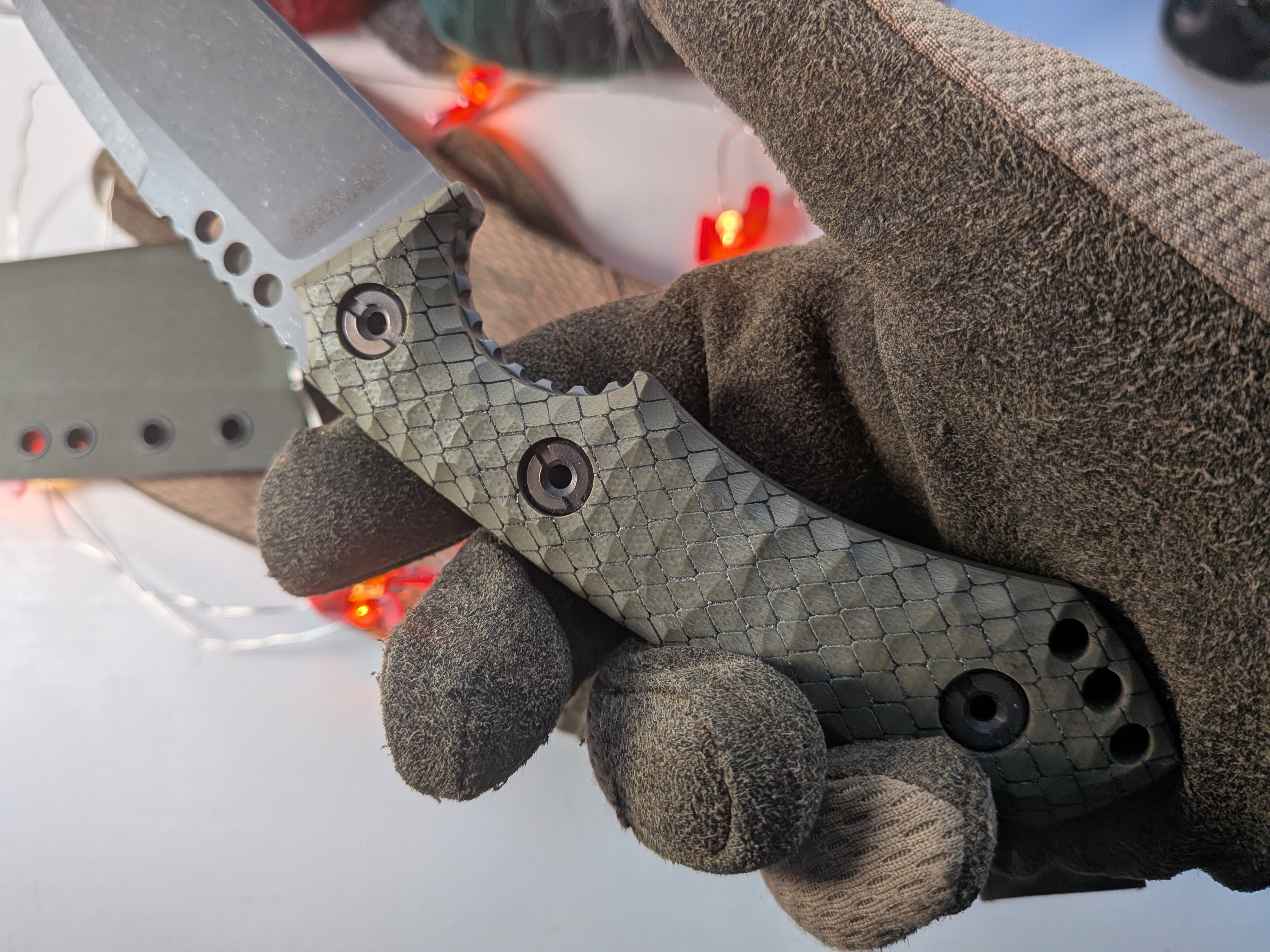 Nóż taktyczny Atrax BOA Stonewashed z brązową rękojeścią G10