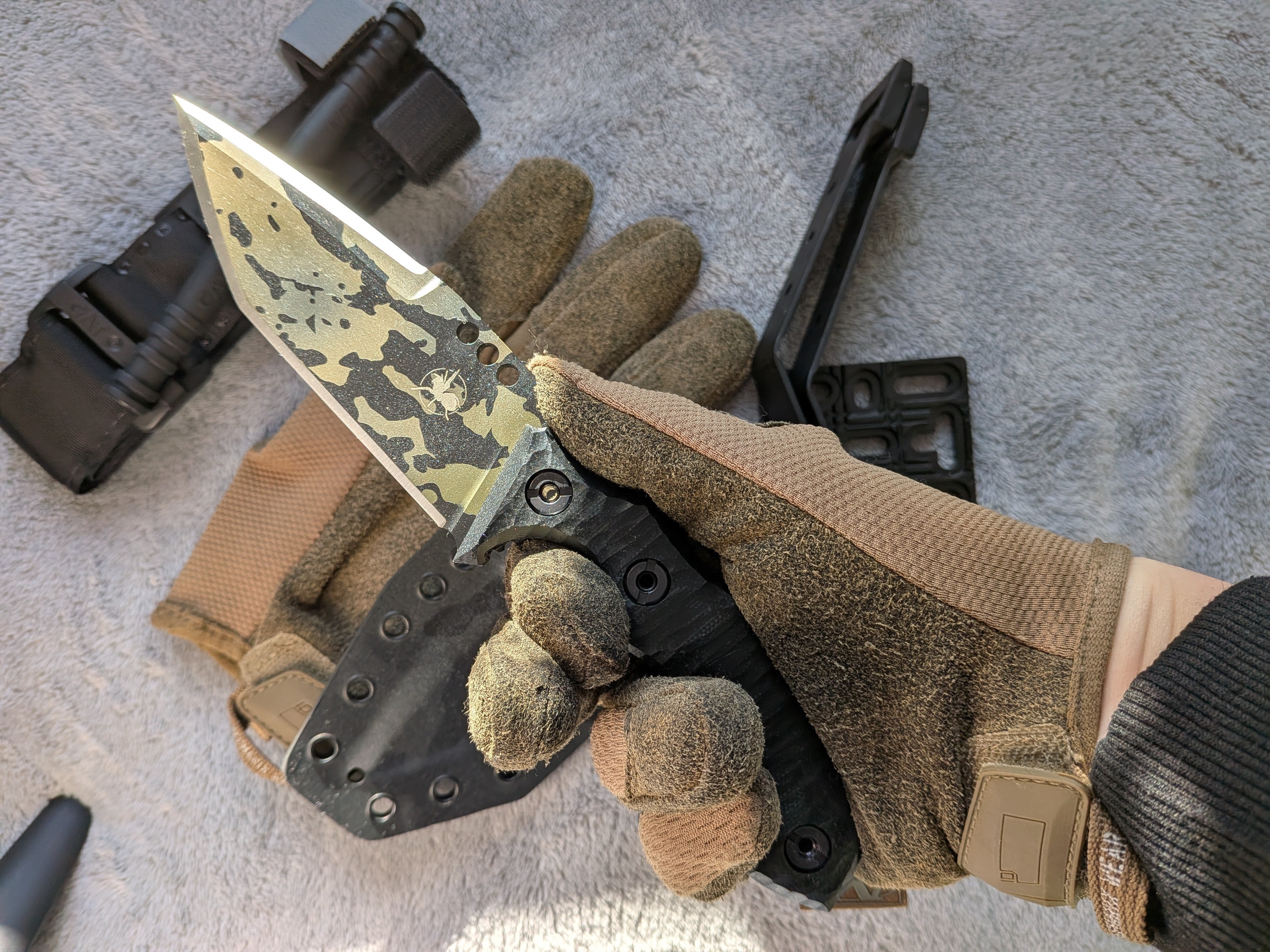Atrax Rogue Tactical Knife with Black G10 Handle & Multicam black cerakote coating