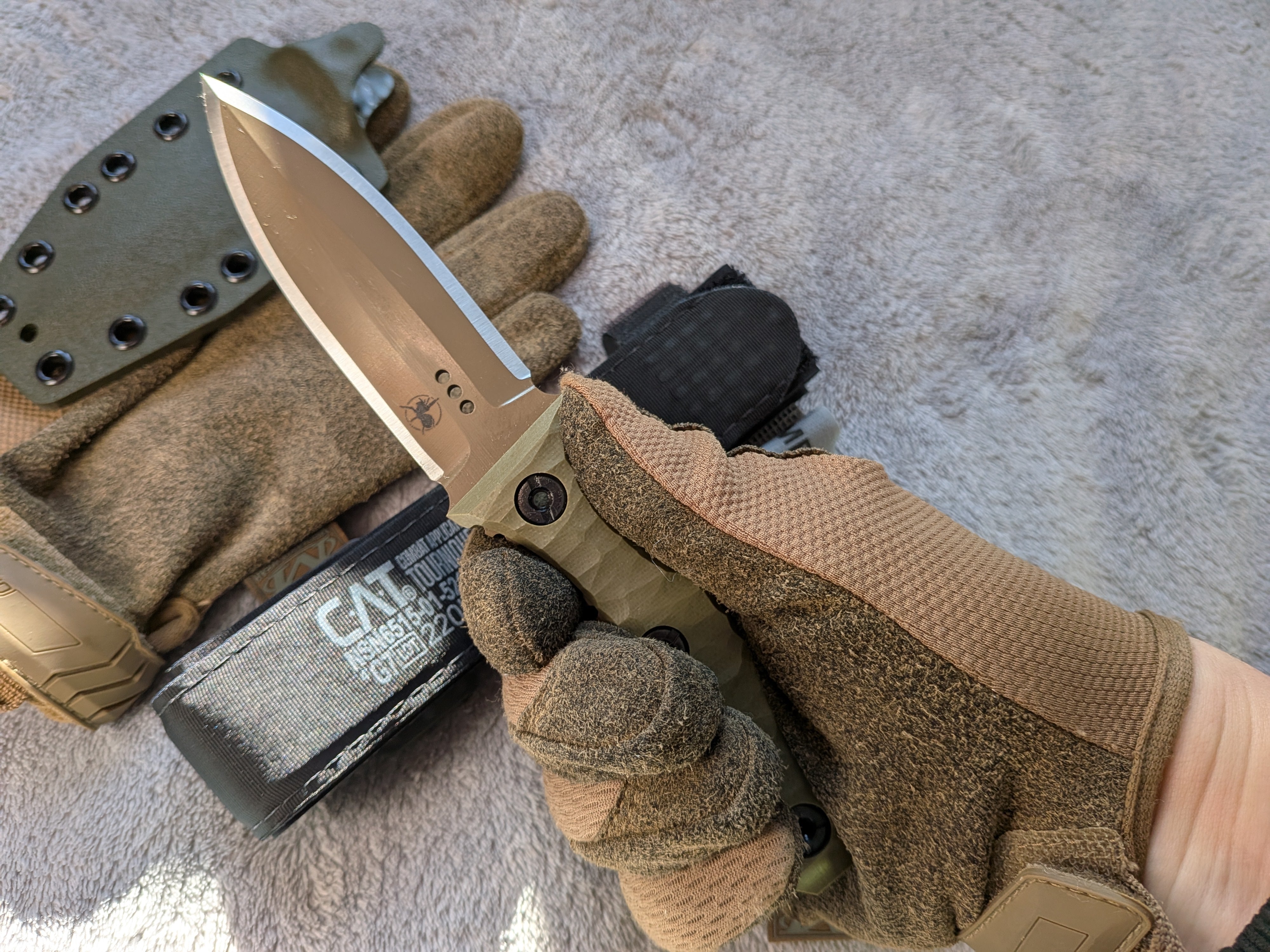 Atrax SCOURGE DAGGER Magpul cerakote coating Tactical Knife with OD Green G10 Handle