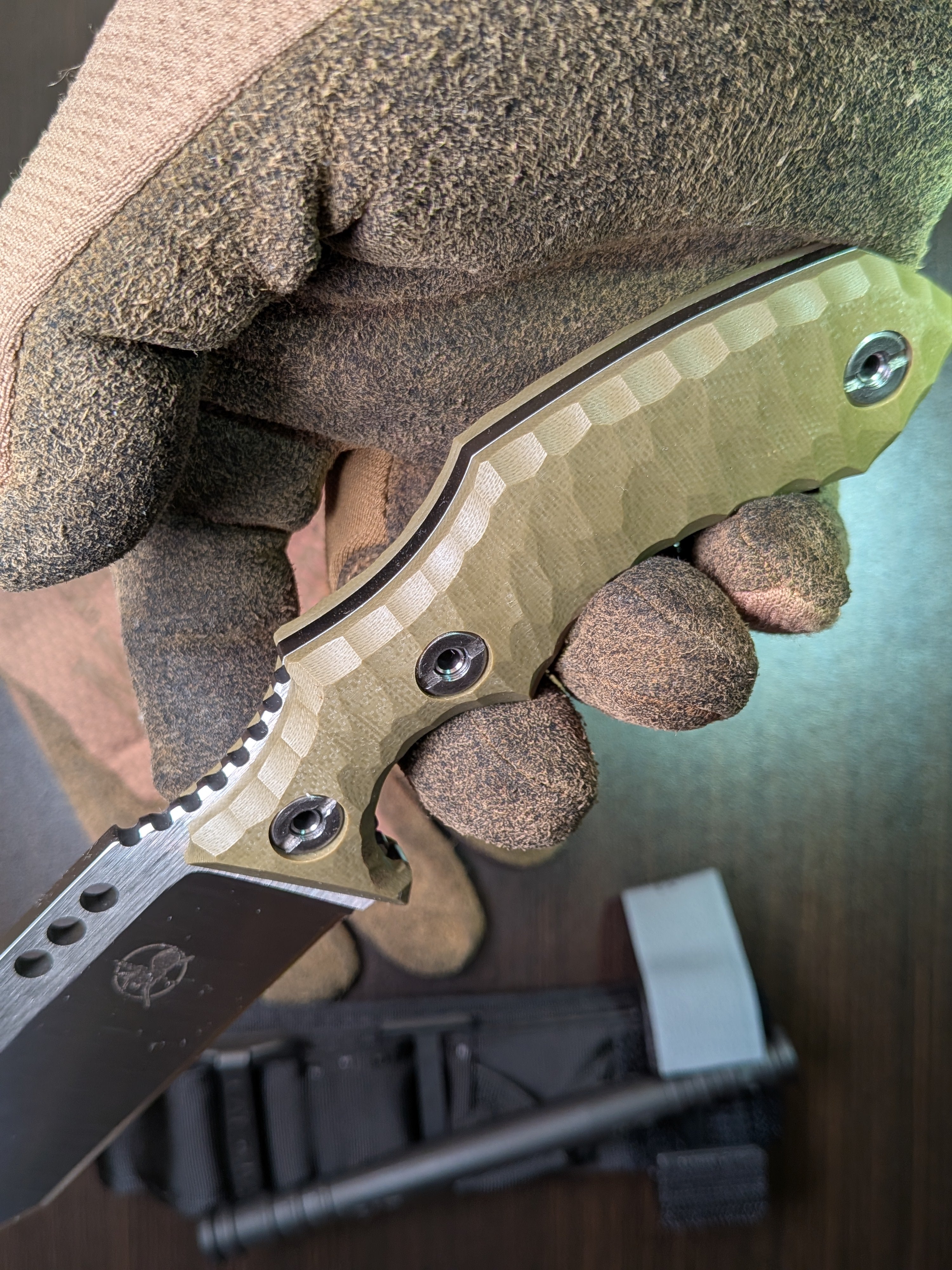 Atrax Rogue Tactical Knife with OD Green G10 Handle & Silver satin finish