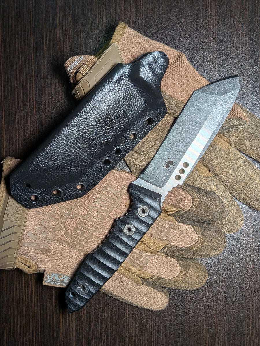 Nóż taktyczny i pielęgnacyjny Atrax Venom Stonewashed z uchwytem Green Micarta