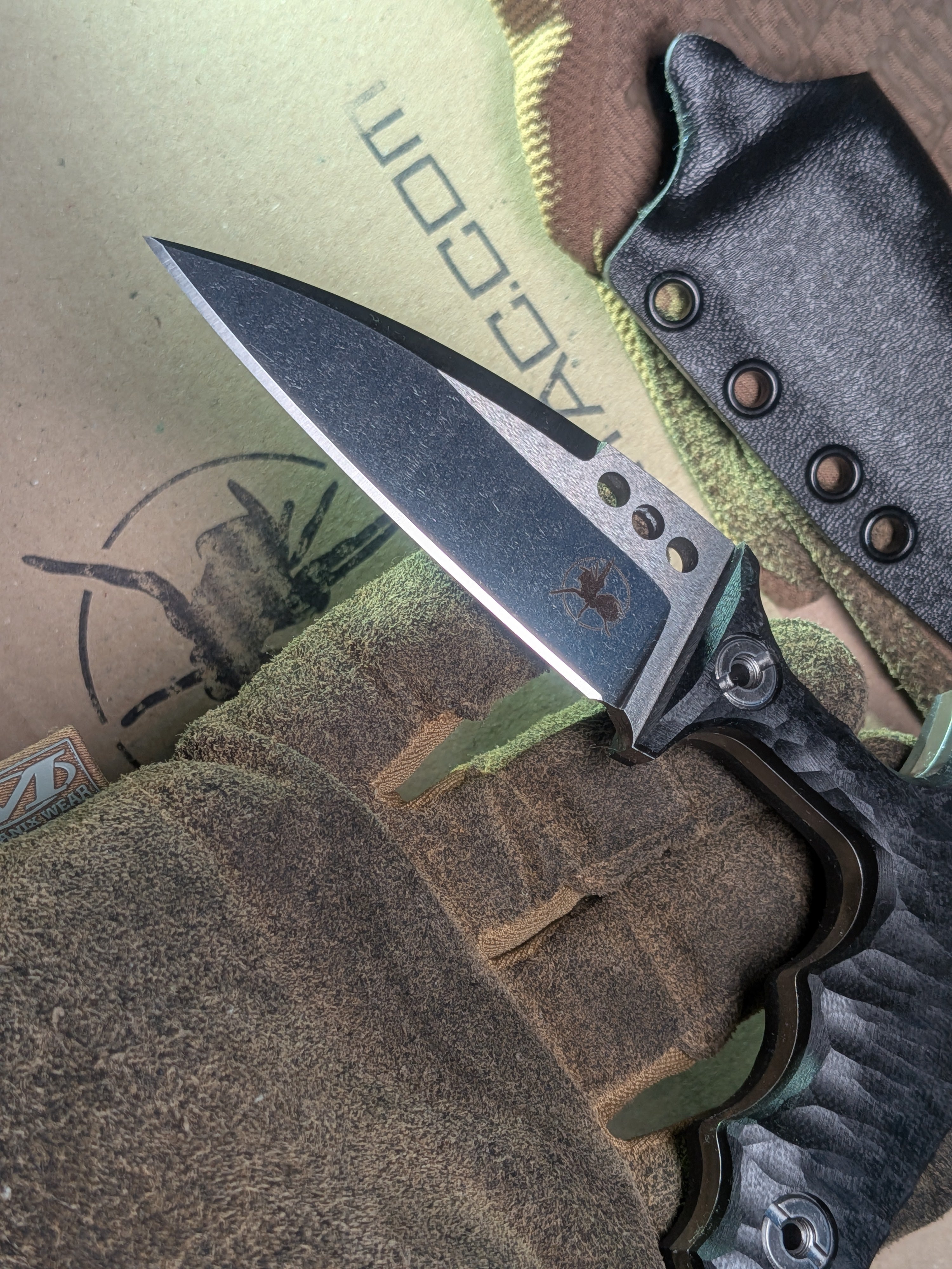 Atrax MORBIUS silver satin tactical Push Knife with Black Handle