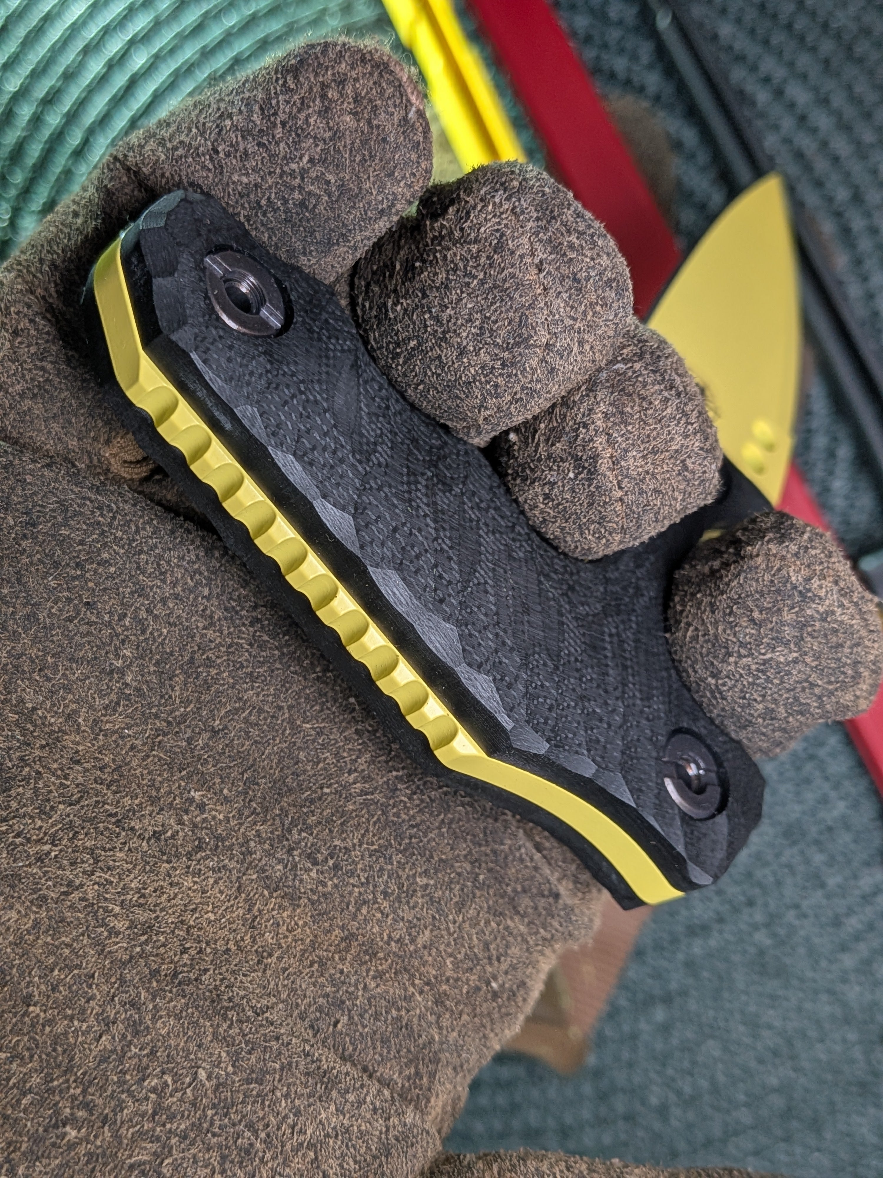Atrax MORBIUS Tactical Push Knife with Black Handle & Lemon Zest Cerakote