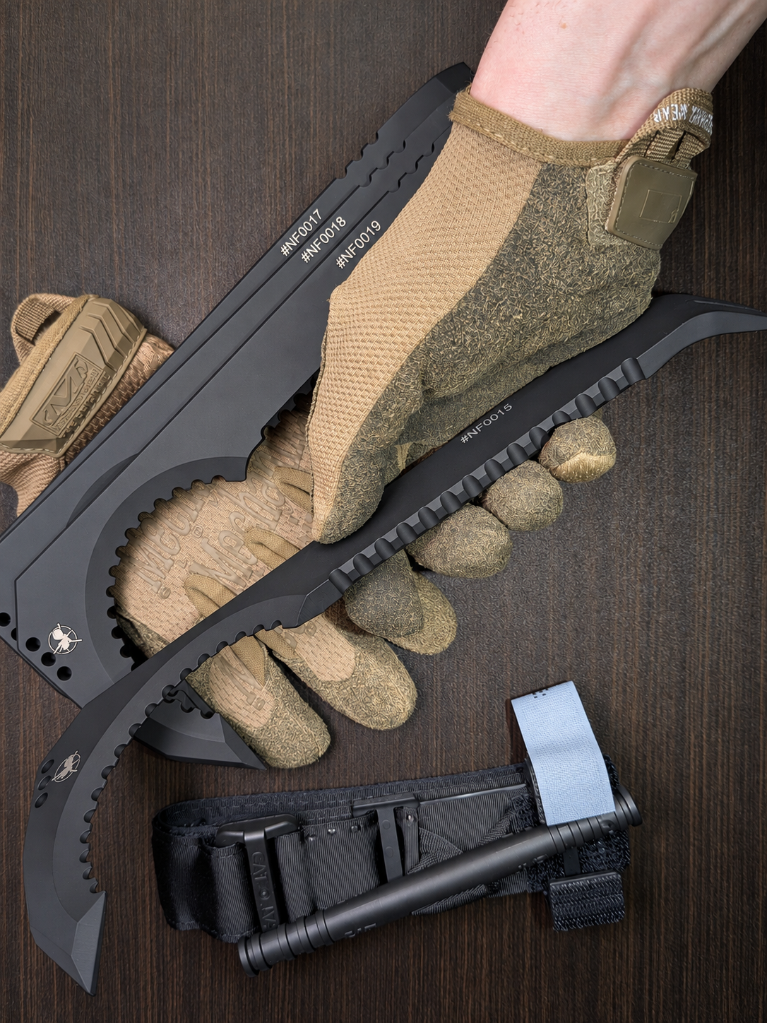 Atrax NFORCE in Armor Black Cerakote, original scene with tactical gloves, view 6