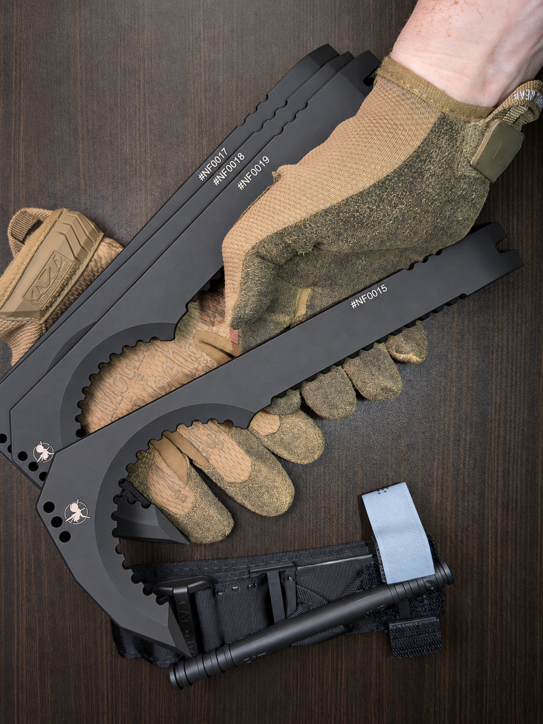 Atrax NFORCE in Armor Black Cerakote, original scene with tactical gloves, view 7