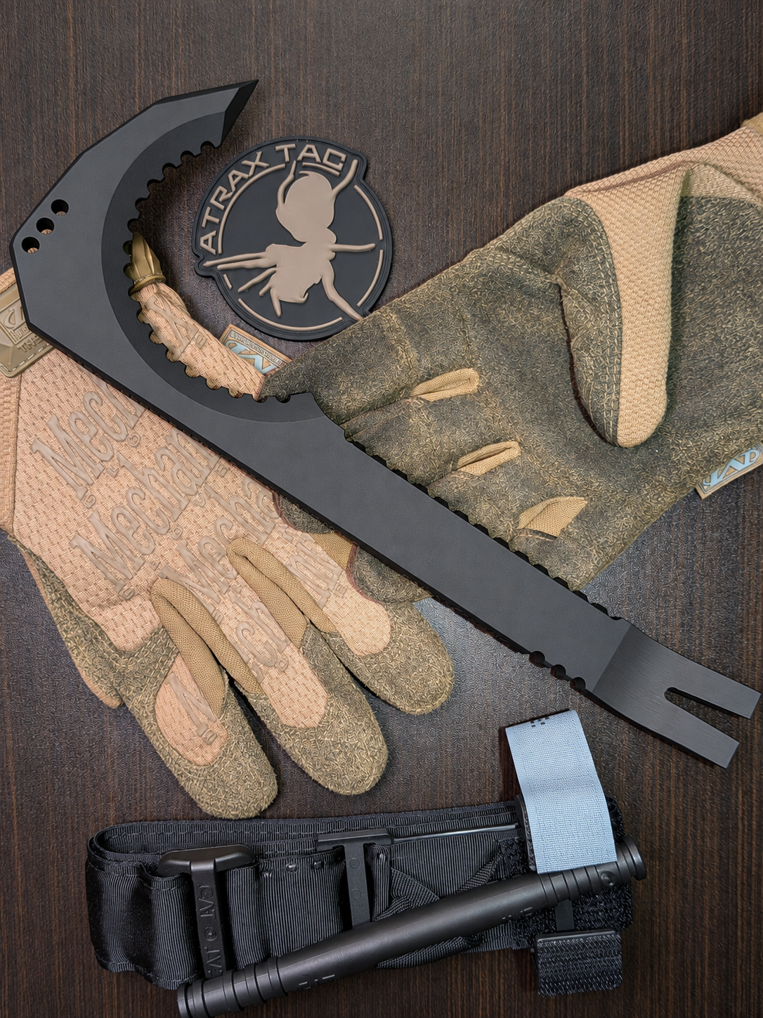 Atrax NFORCE in Armor Black Cerakote, original scene with tactical gloves, view 8