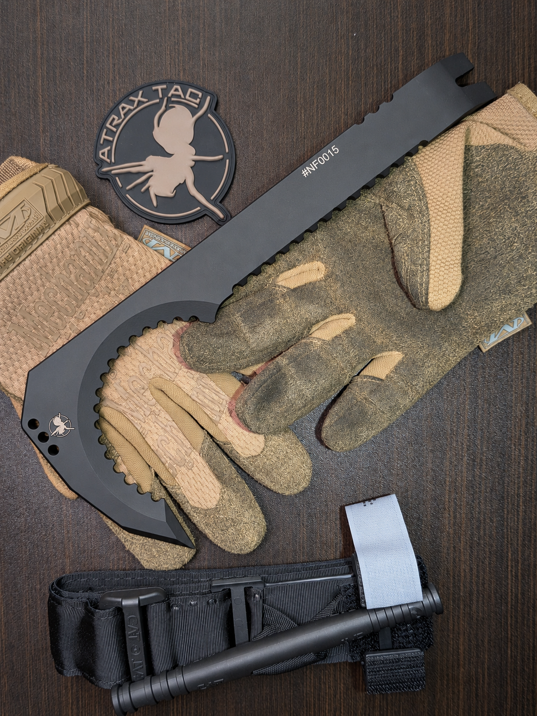 Atrax NFORCE in Armor Black Cerakote, original scene with tactical gloves, view 9